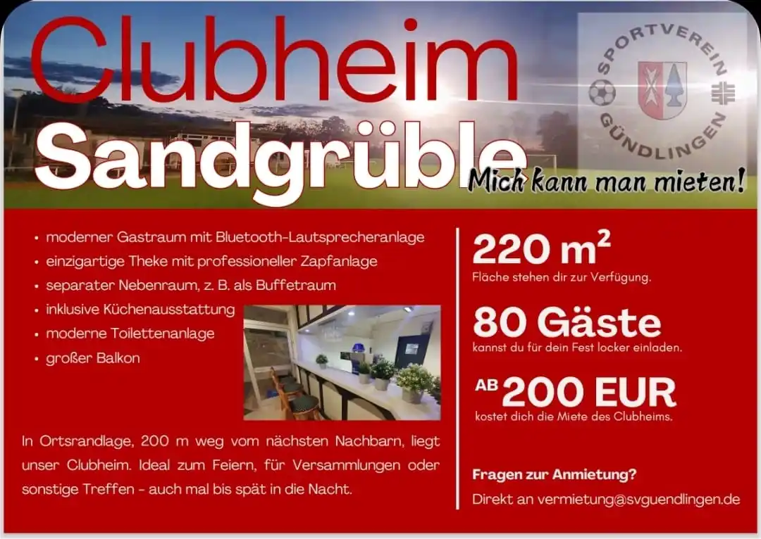 Image from SV Gündlingen : An diesem Wochenende gibt es mal keine sportliche Veranstaltung im San...