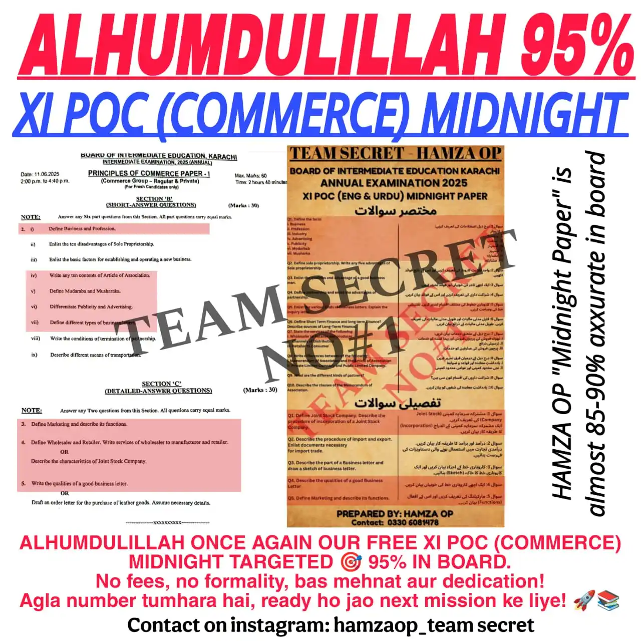 Image from ππππ ππππππ | πππππππππ ππππππ: *`ASALAM-O-ALIKUM`* β¨ *XI POC (COMMERCE) MIDNIGHT HIT 95%* π―β€οΈ *KARAC...