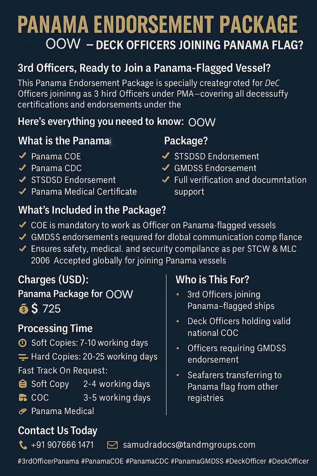 Image from T&M GROUPS – Seafarer Support | Visa & Flag Services | Vessel Registration | Marine Supply: Ask Yourself: ❓ Do you have your COE and GMDSS approved for Panama? ❓...