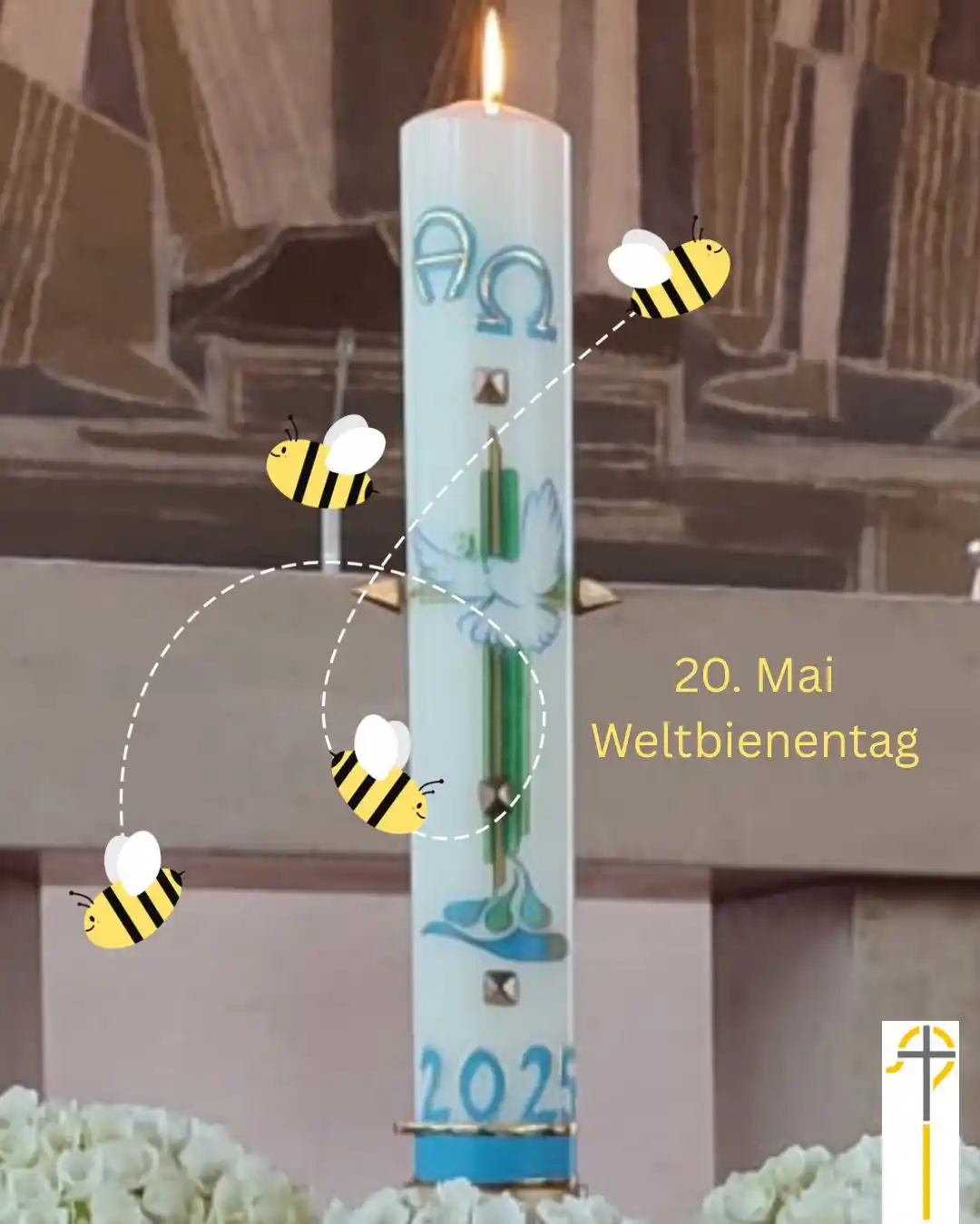 Image from Katholisch an der Dill: Bienen? Osterkerze?? Ja genau. Dort, wo in der Osternacht das lange, a...
