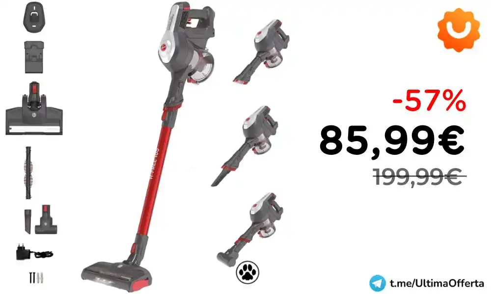 Image from ‼️ULTIMA OFFERTA💰 - Offerte, Codici Sconto ed Errori di Prezzo: *💣 BOMBETTA SERALE* 🧹 *Hoover H-Free 100 Aspirapolvere Senza Fili Ro...