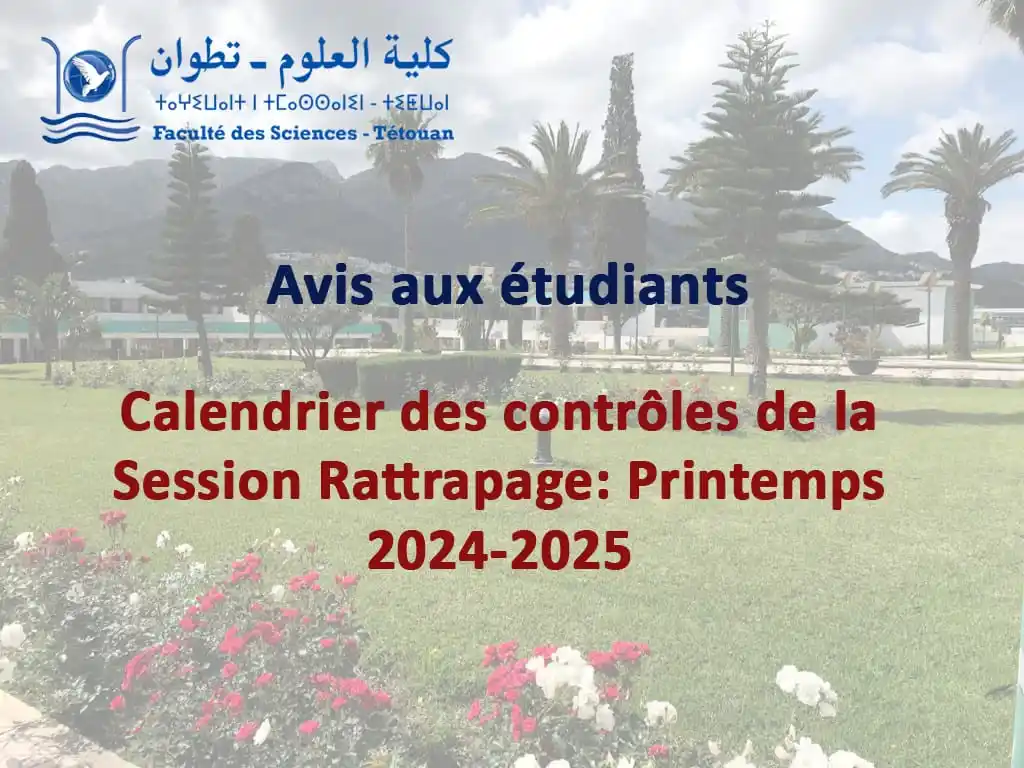 Image from facultés des sciences: Calendrier Des Contrôles De La Session Rattrapage : Printemps 2024-202...
