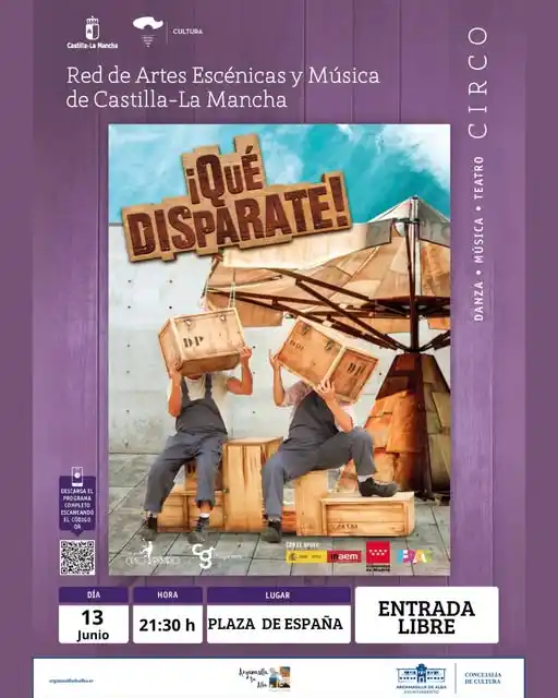 Image from Agenda y eventos del Ayuntamiento de Argamasilla de Alba: 🤹♀️ ¡Cita con el *circo en Argamasilla de Alba* ! 🎪 “¡Qué Disparate...