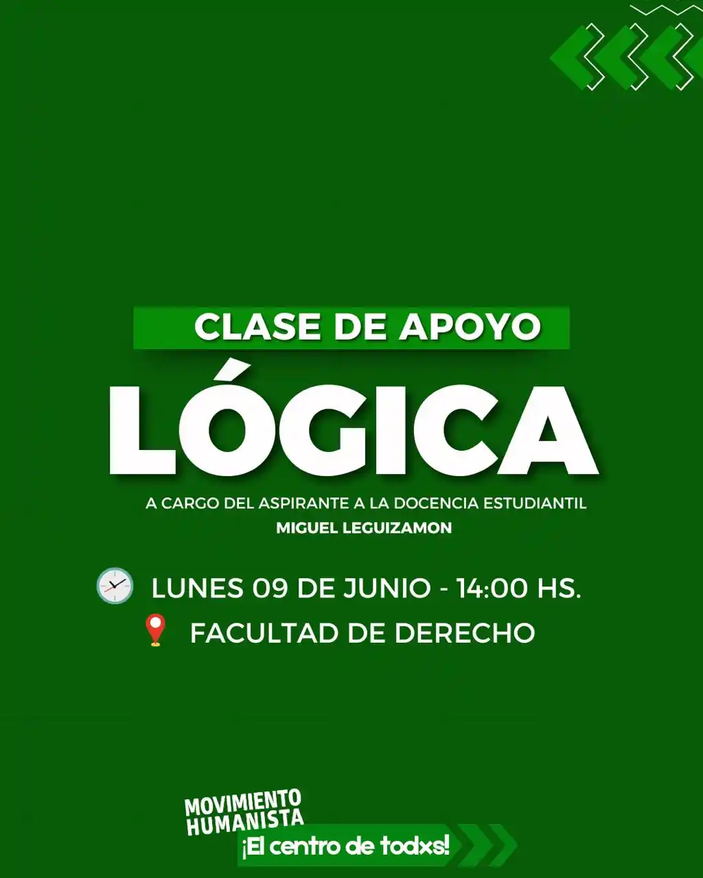 Image from MOVIMIENTO HUMANISTA DERECHO UNT 💚: *[CLASE DE APOYO: LÓGICA]*  Desde el Centro de Estudiantes, continuamo...