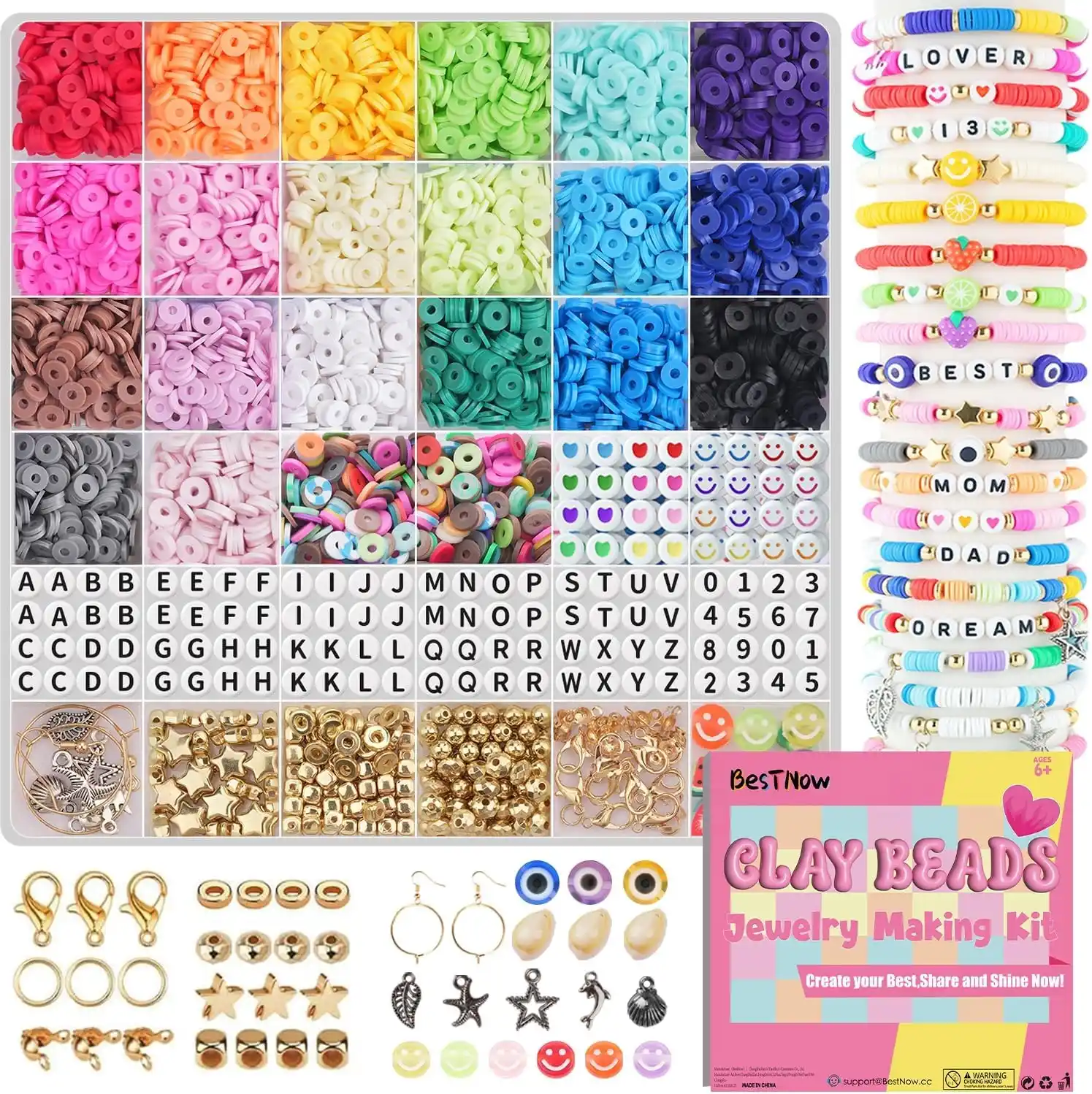 Image from Gleendy Torres Cupones & Ofertas: 🔥🔥Clay Beads Bracelet Making Kit sólo $3.xx al hacer clip al cupón y...