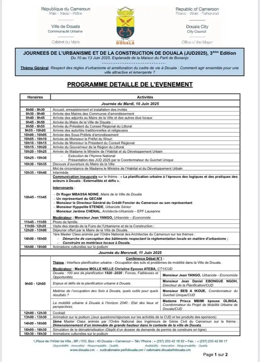 Image from Empire News : 🇨🇲 Programme de la Cérémonie d’ouverture de la 3ème Édition des Jour...