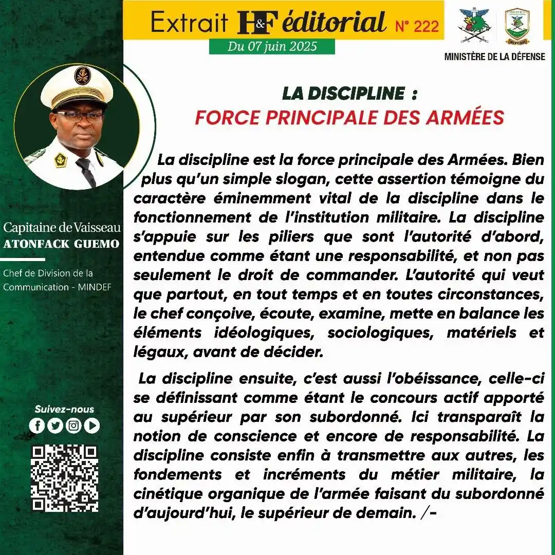 Image from Empire News : 🇨🇲MINDEF PROJET EDITORIAL H&F DU SAMEDI 07 JUIN 2025 𝐋𝐀 𝐃𝐈𝐒𝐂�...