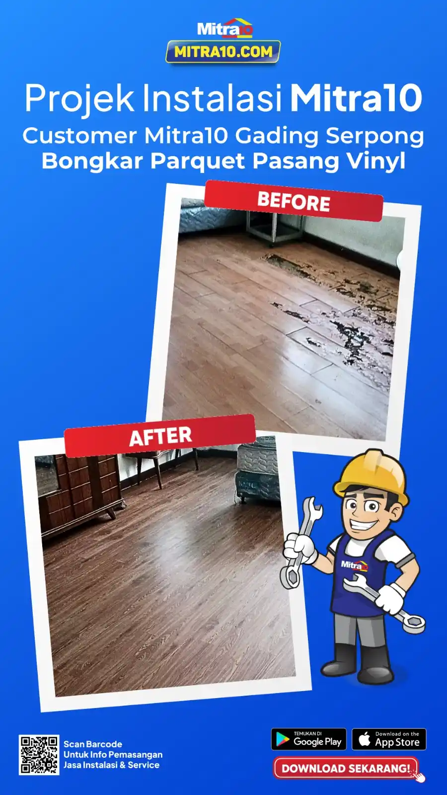 Image from MITRA10: *Dulu Parquet, Sekarang Vinyl Lebih Santai Rasanya*  Akhirnya mutusin ...