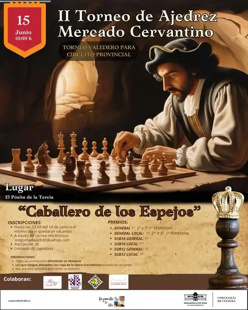 Image from Agenda y eventos del Ayuntamiento de Argamasilla de Alba: ♟️ ¡El ajedrez vuelve a Argamasilla de Alba! *II Torneo de Ajedrez Mer...