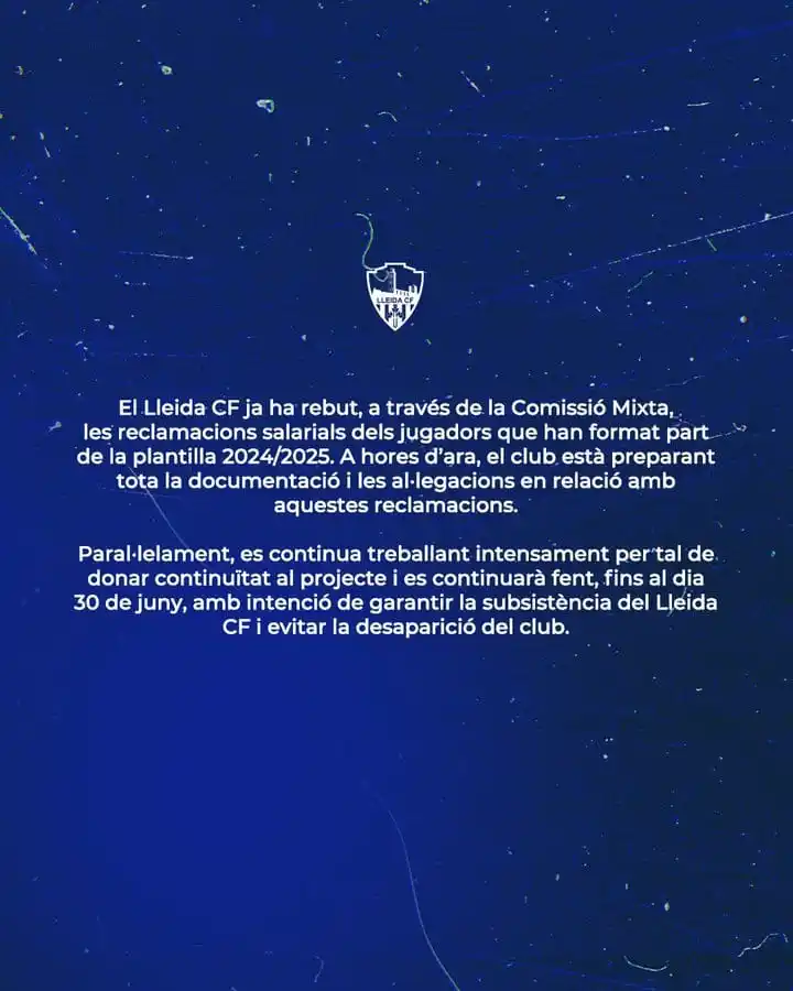 Image from solofichajes123: 🥲El Lleida CF se muere...