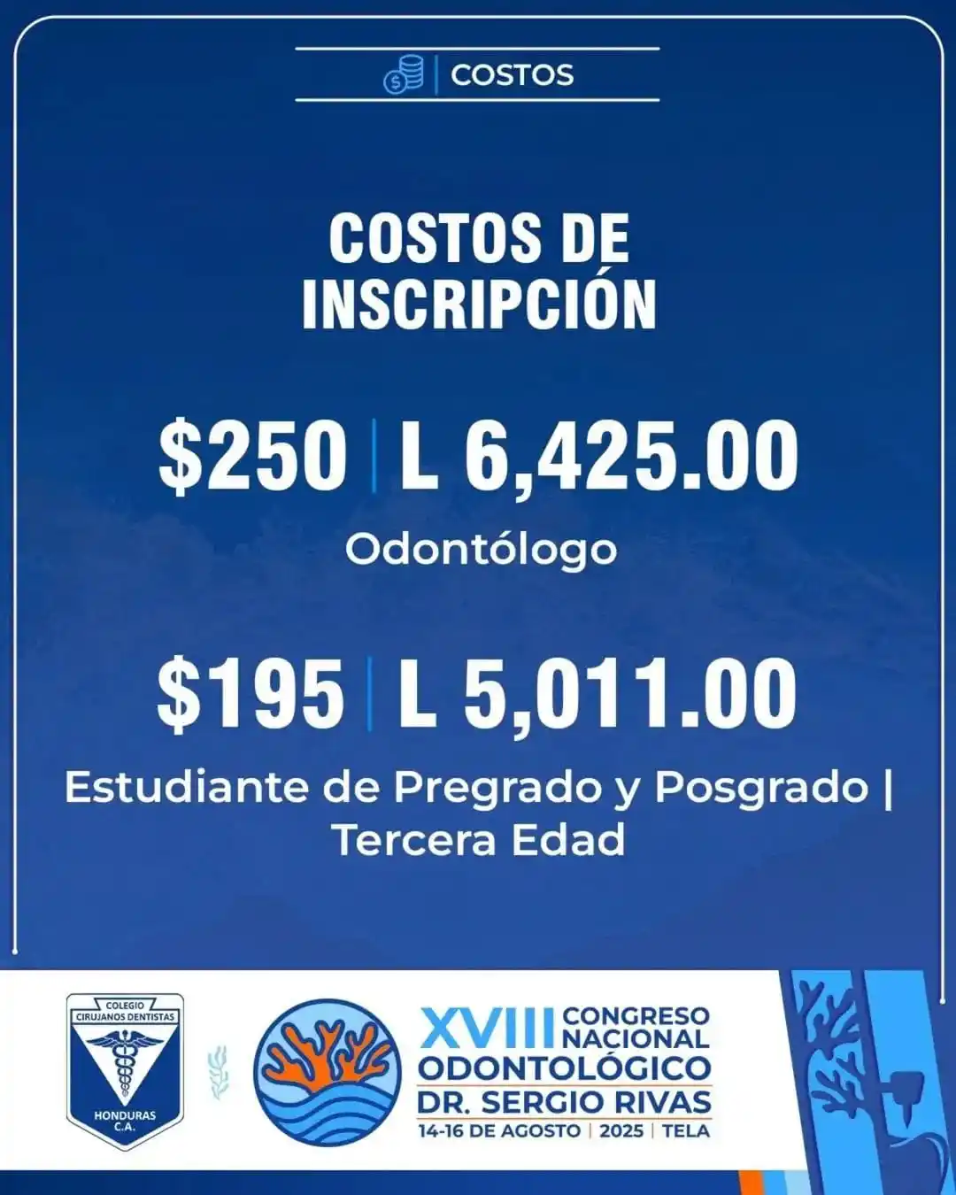 Image from CCDH | Difusión: 📢 ¡El XVIIICNO TELA 2025 "DR. SERGIO RIVAS" te espera! 🦷✨ Del 14 al ...