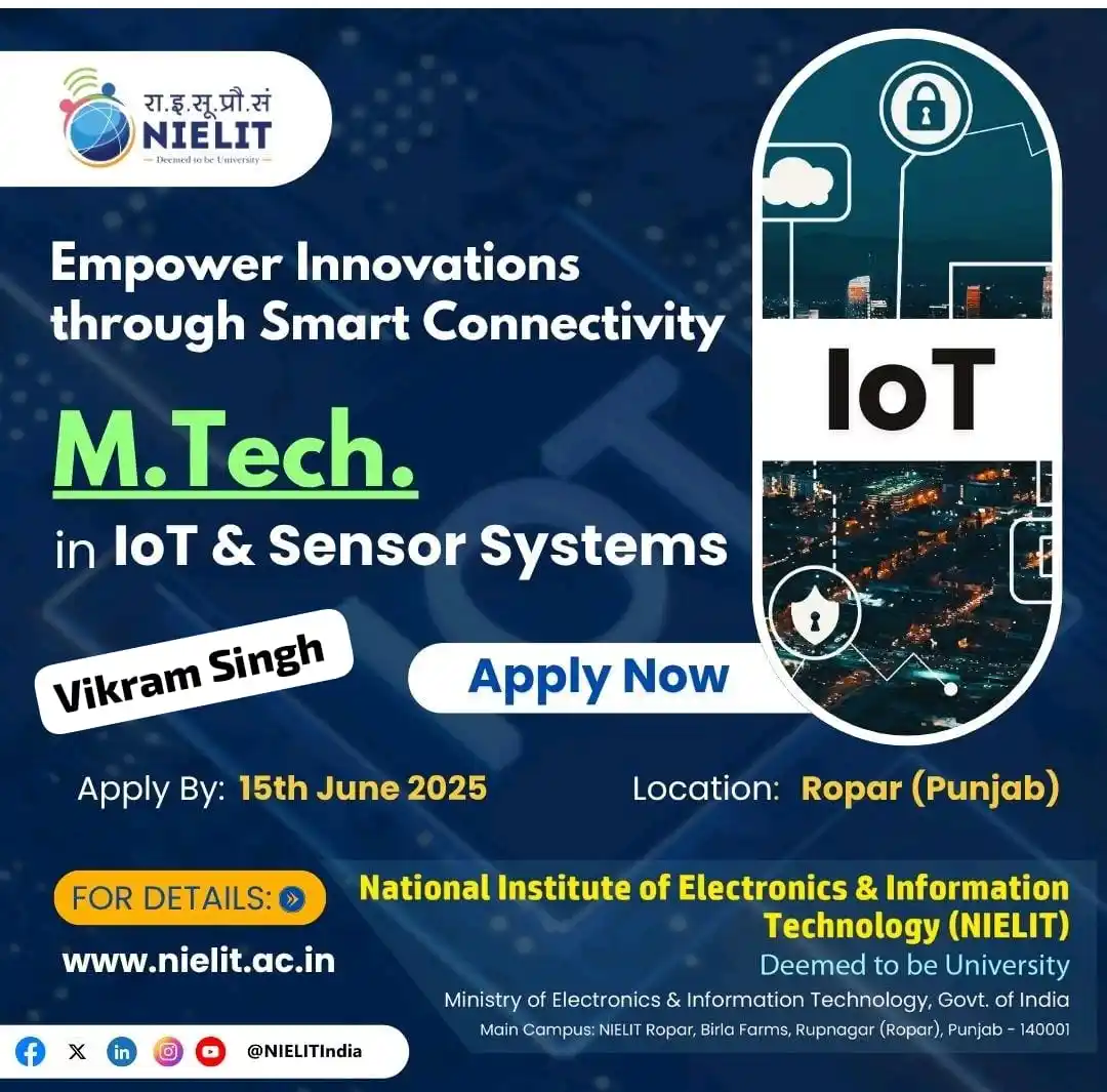 Image from Physics Jobs UG PG PHD Intership Project Workshop: Empower Innovations through Smart Connectivity! APPLY NOW for M. Tech...