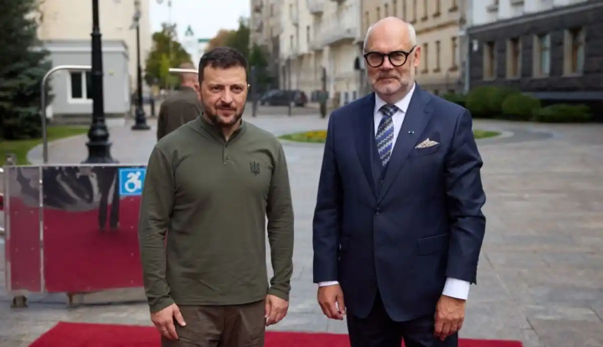 Image from UATV English: Estonian President Alar Karis has urged people not to lose hope regard...