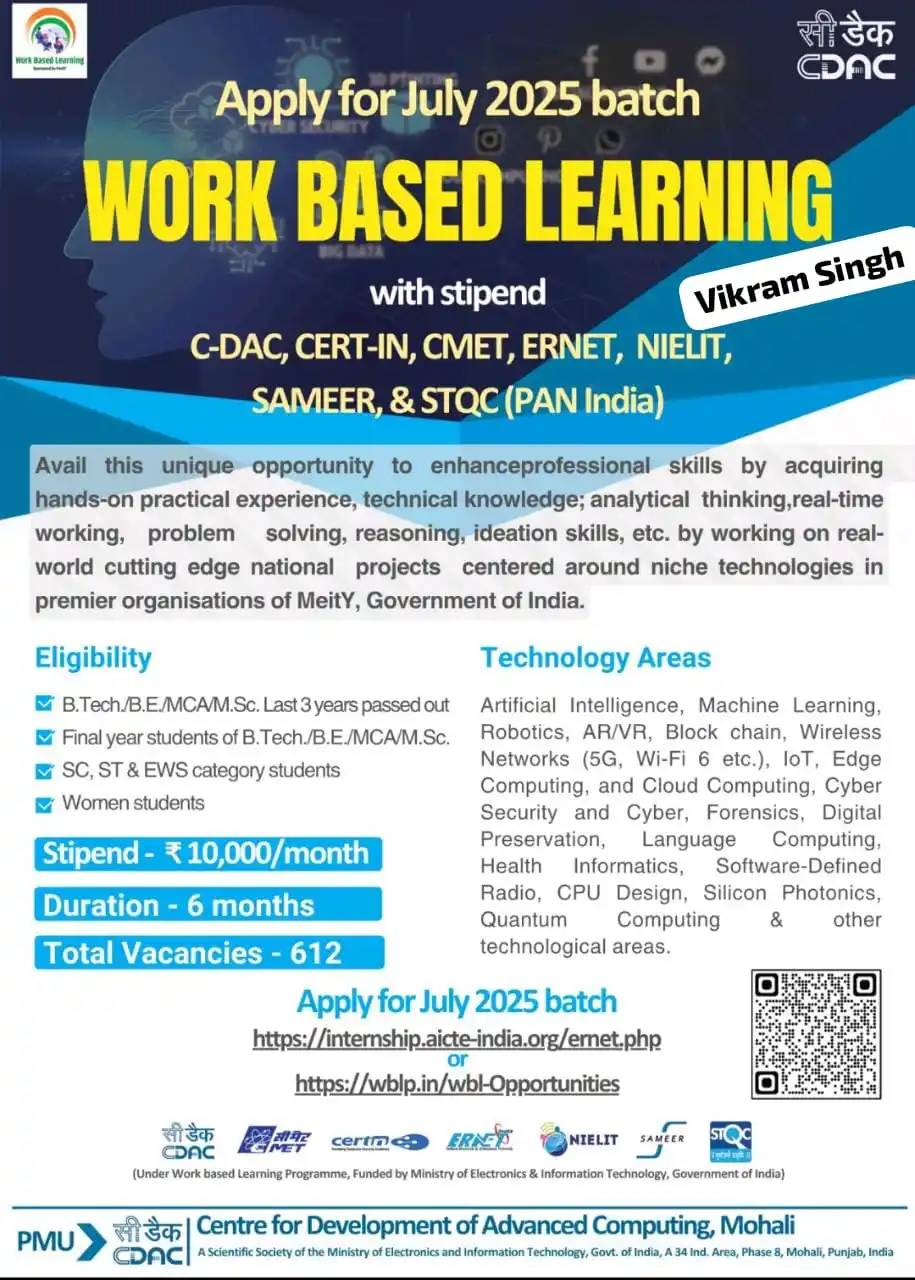 Image from Physics Jobs UG PG PHD Intership Project Workshop: Exciting Paid Internship Opportunity with MeitY! The Ministry of Elec...