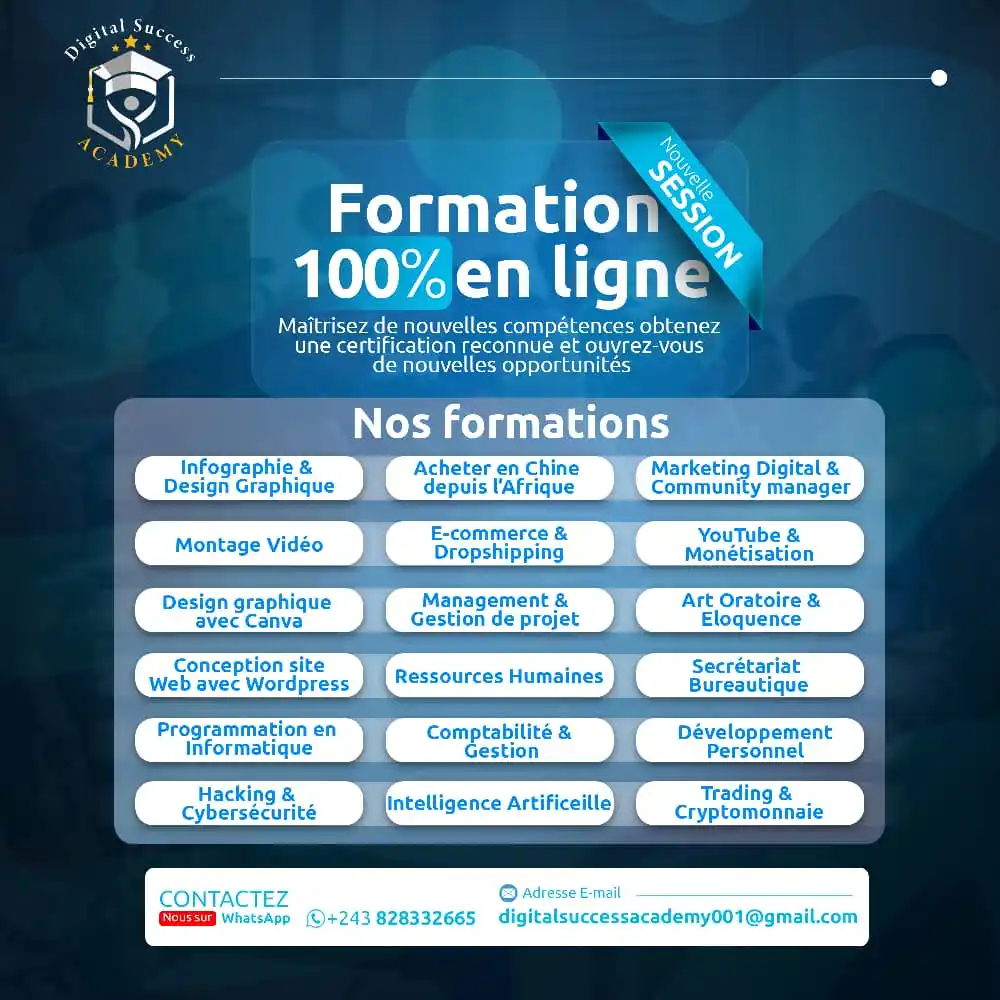 Image from Offre D´emploi RDC 🇨🇩: 🇫 🇴 🇷 🇲 🇪 🇿 -🇻 🇴 🇺 🇸 🇪 🇳 🇱 🇮 🇬 🇳 🇪 🎓 *ʙᴏᴏsᴛᴇᴢ ...