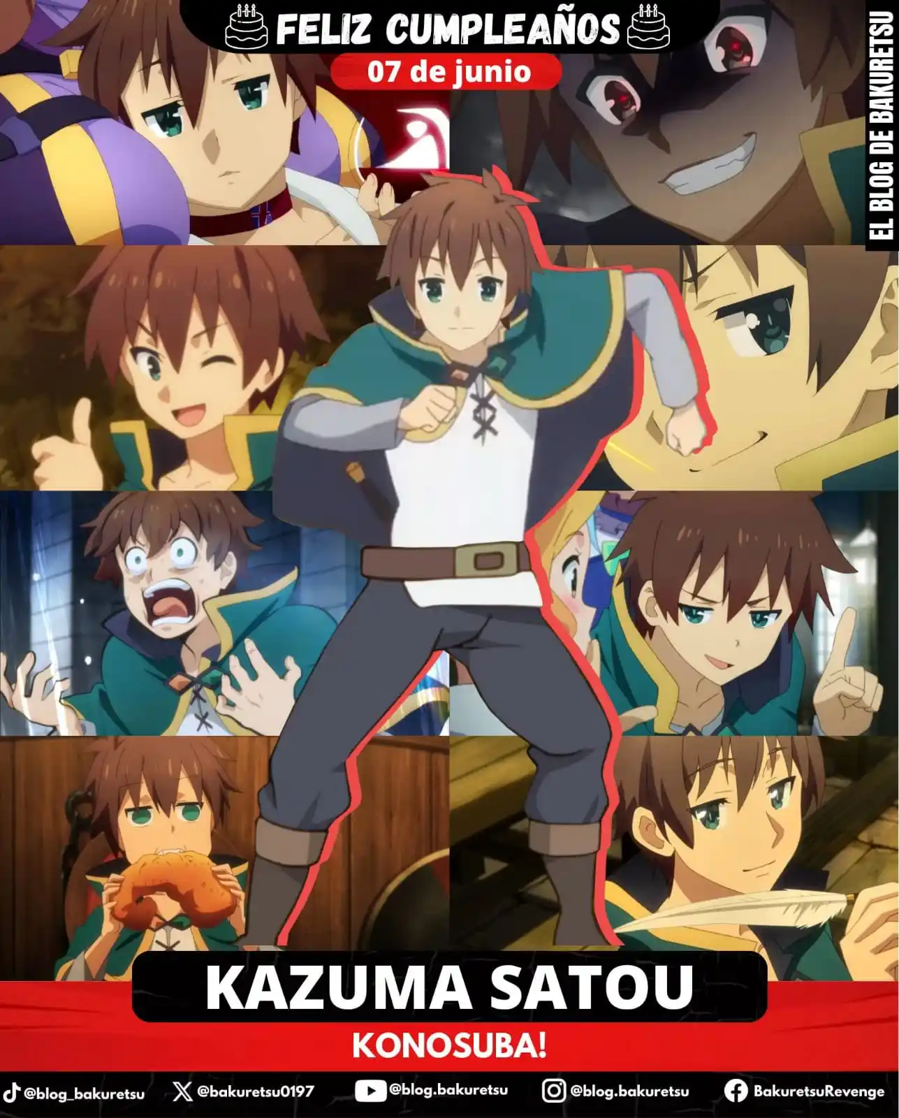 Image from CSC LAB - Anime Cast: 🎂¡Feliz cumpleaños para el gran Kazuma Satou! 🎉 ✨El héroe más desafo...