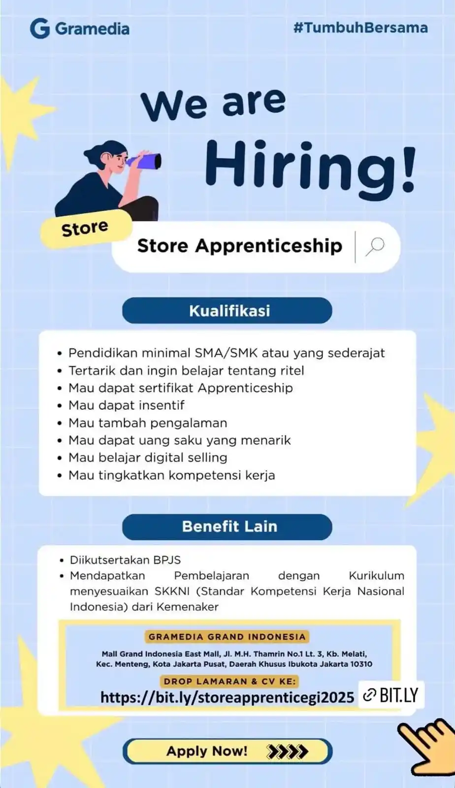 Image from Loker: Gramedia Posisi : Store Apprenticeship Penempatan : Grand Indonesia A...