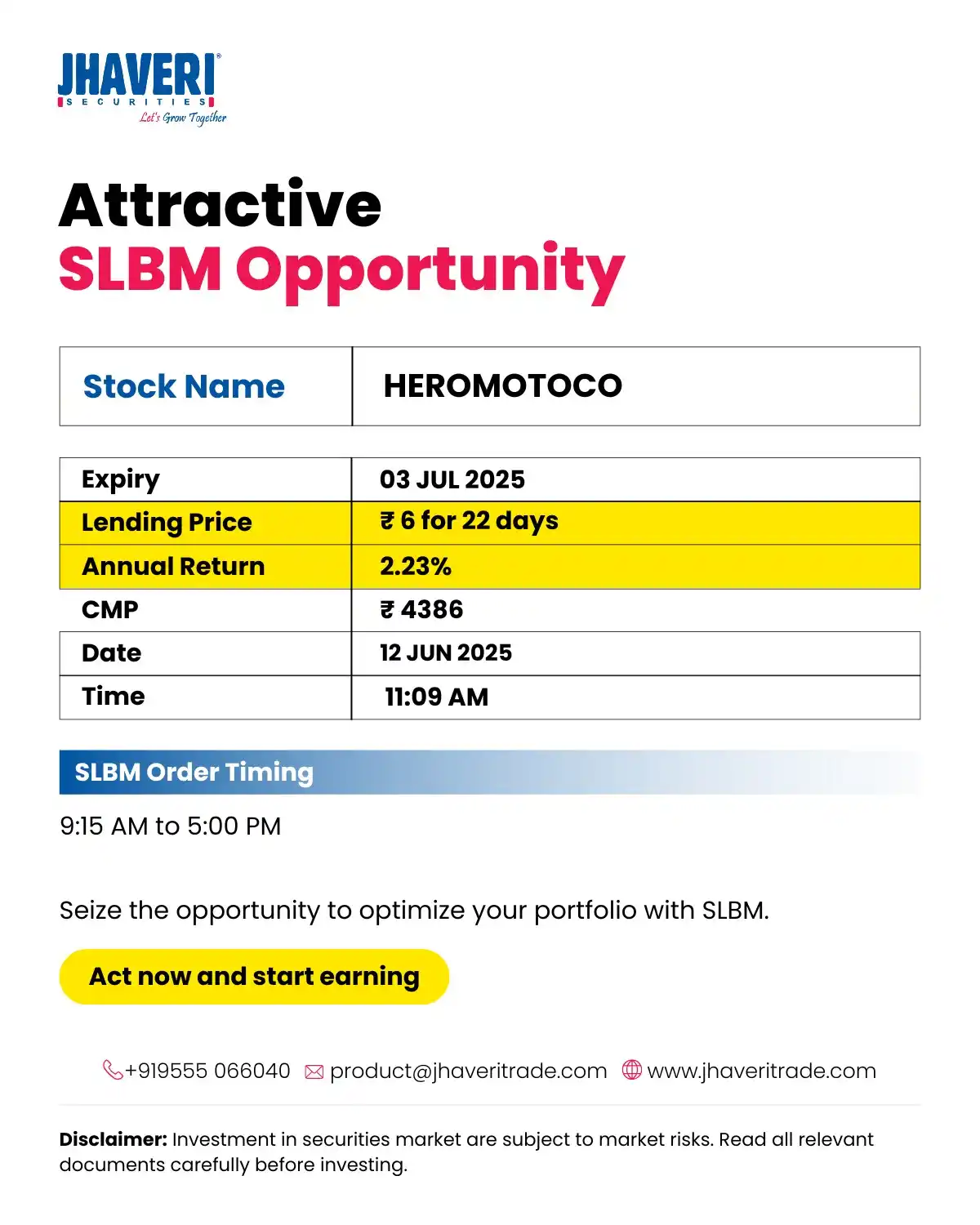 Image from Jhaveri Securities Ltd: *HEROMOTOCO SLBM UPDATE*...