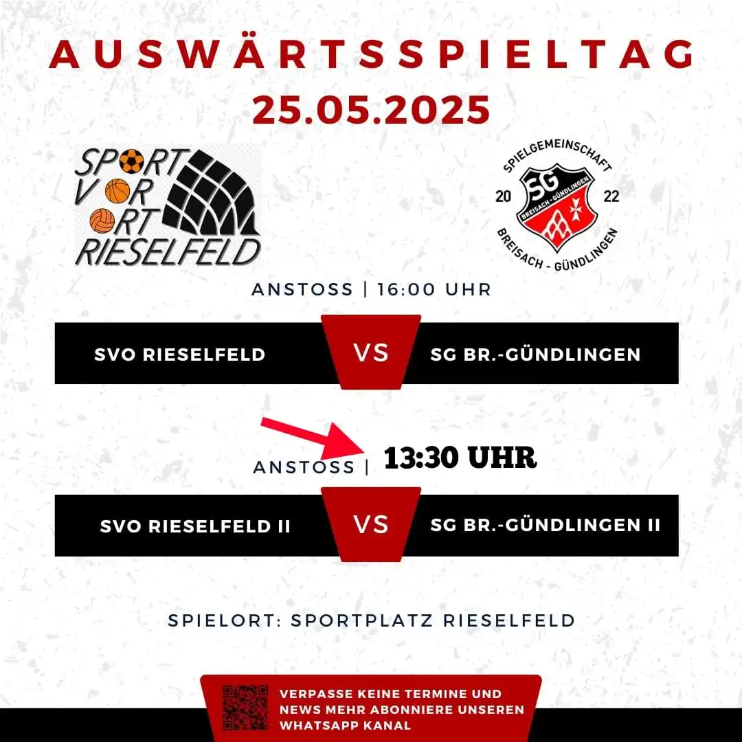 Image from SV Gündlingen : Heute also Auswärtsspieltag für unsere SG beim SVO Rieselfeld 1 und 2....