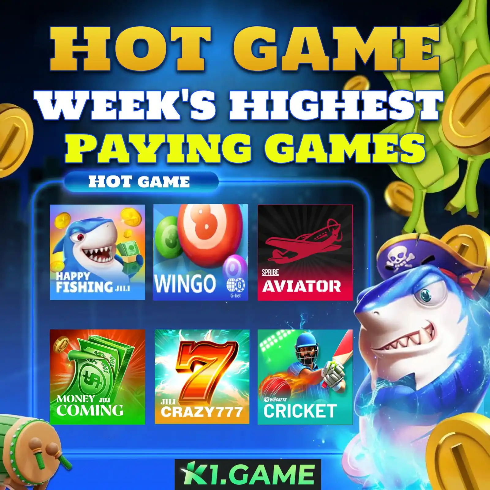 Image from K1.Game Official Agent: 🔥 HOT GAMES THIS WEEK 🔥 This Week’s Highest Paying Games — Jump in &...