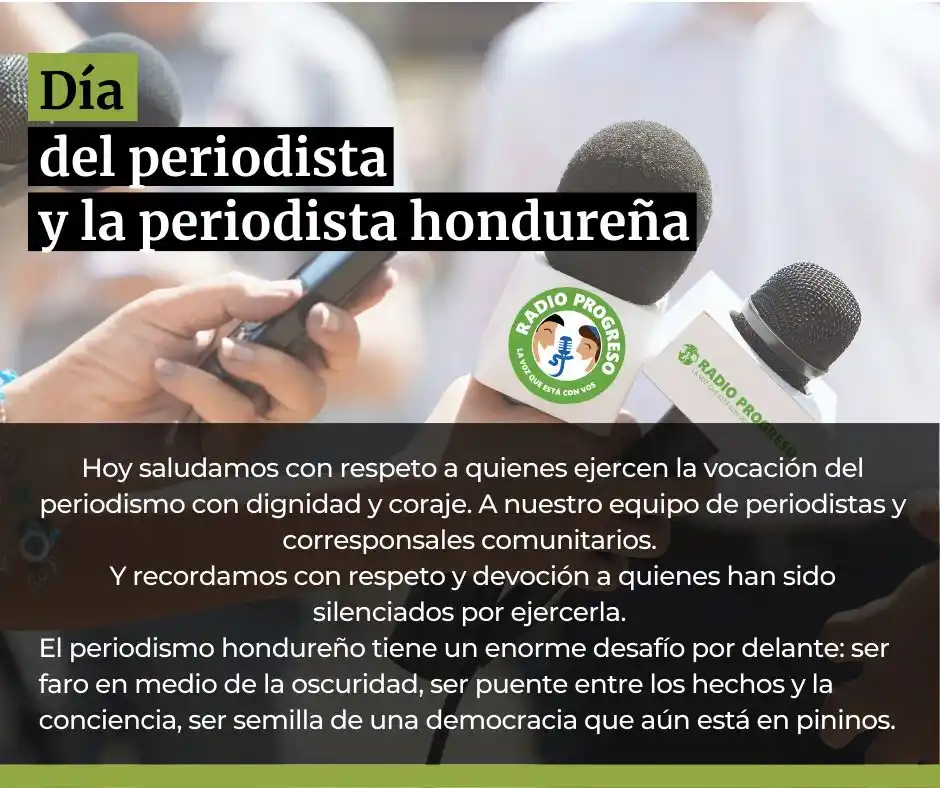 Image from Radio Progreso HN: 📌Hoy 25 de mayo conmemoramos el día del periodista y de la periodista...