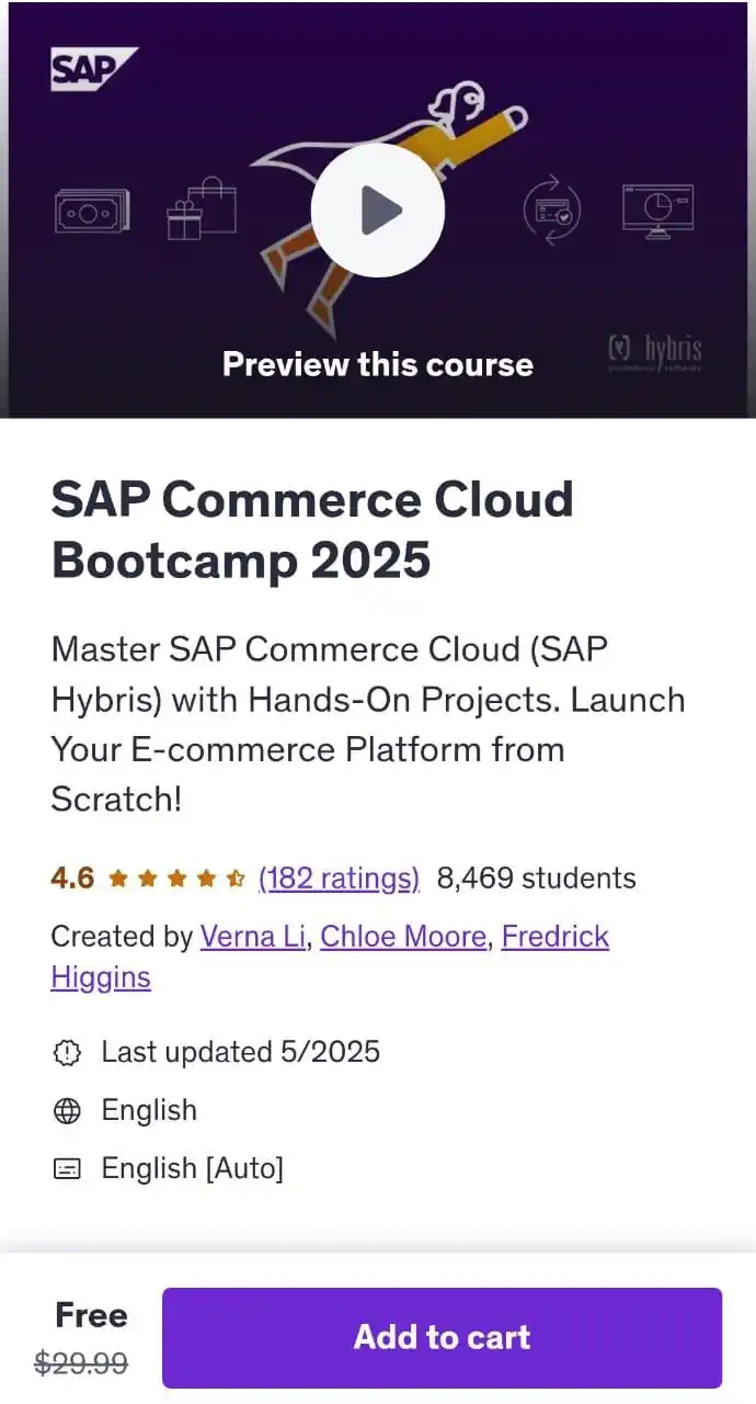 Image from RedEyes Official: https://www.udemy.com/course/sap-commerce-cloud-hybris/?couponCode=9A9...
