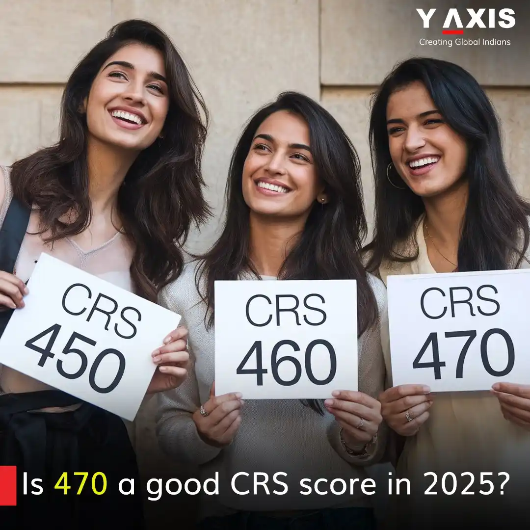 Image from Y-Axis Overseas: Is 470 a good CRS score to migrate? A CRS score of 470 is strong — it...