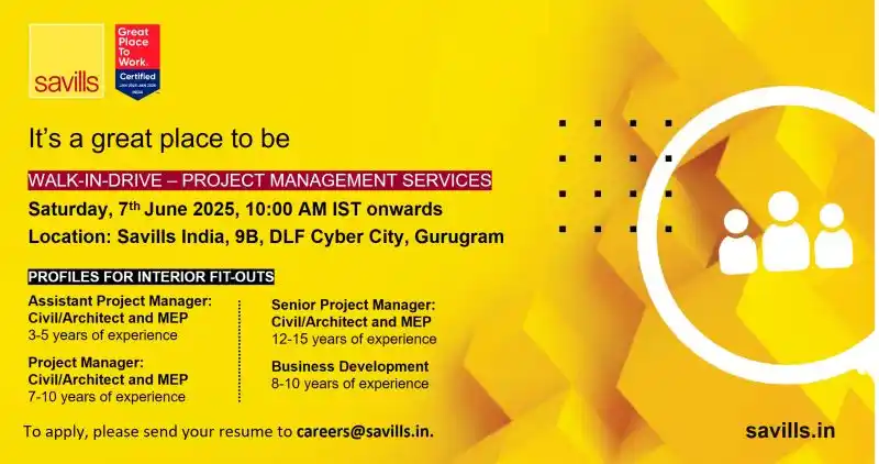 Image from Civil, MEP, Finishing & Interior Fit Out Job Information: Keen to join our growing Project Management Services team in Delhi-NCR...