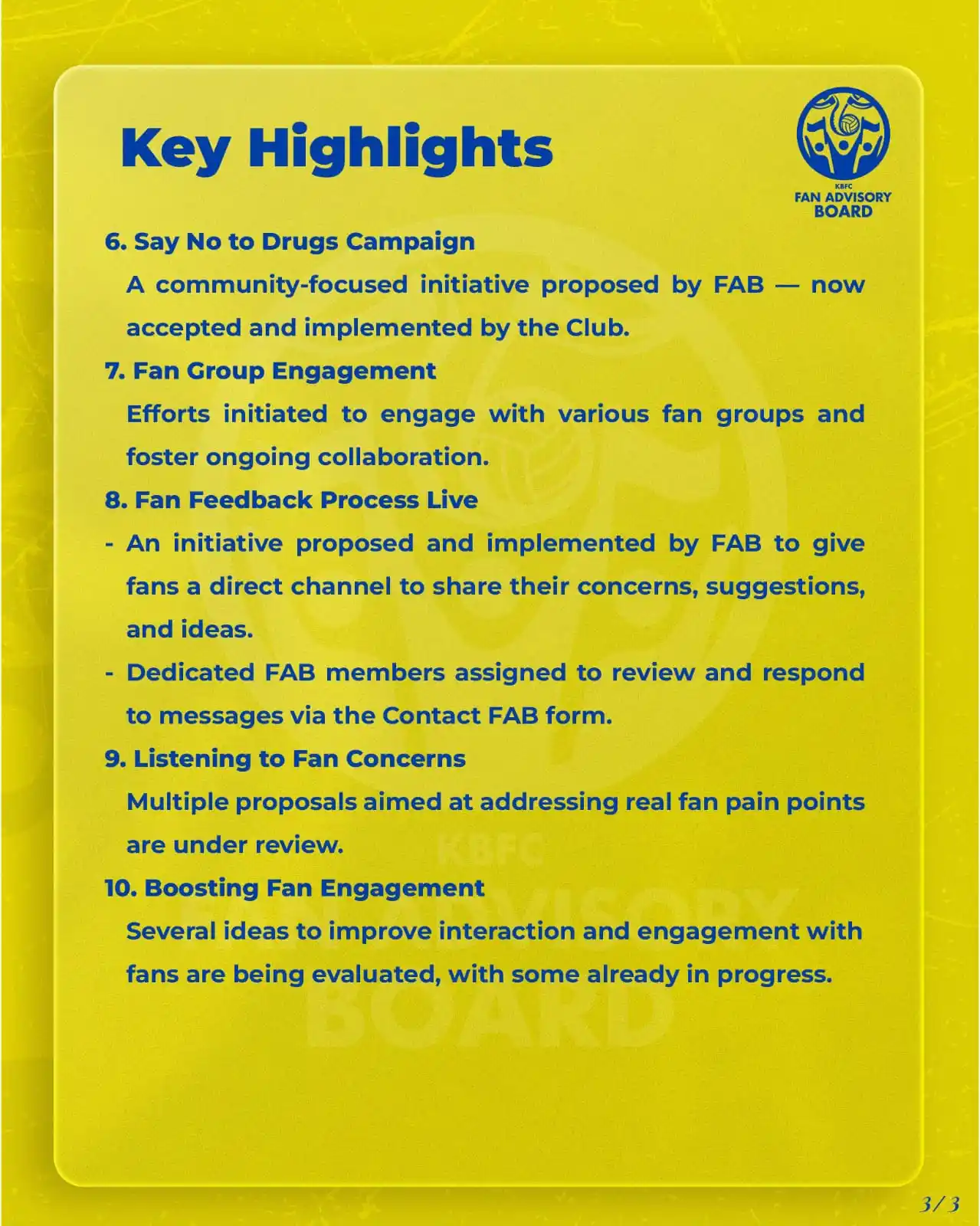 Image from KERALA BLASTERS FC OFFICIAL: Kerala Blasters Fan Advisory Board 🗓️ Monthly Report – April & May 2...