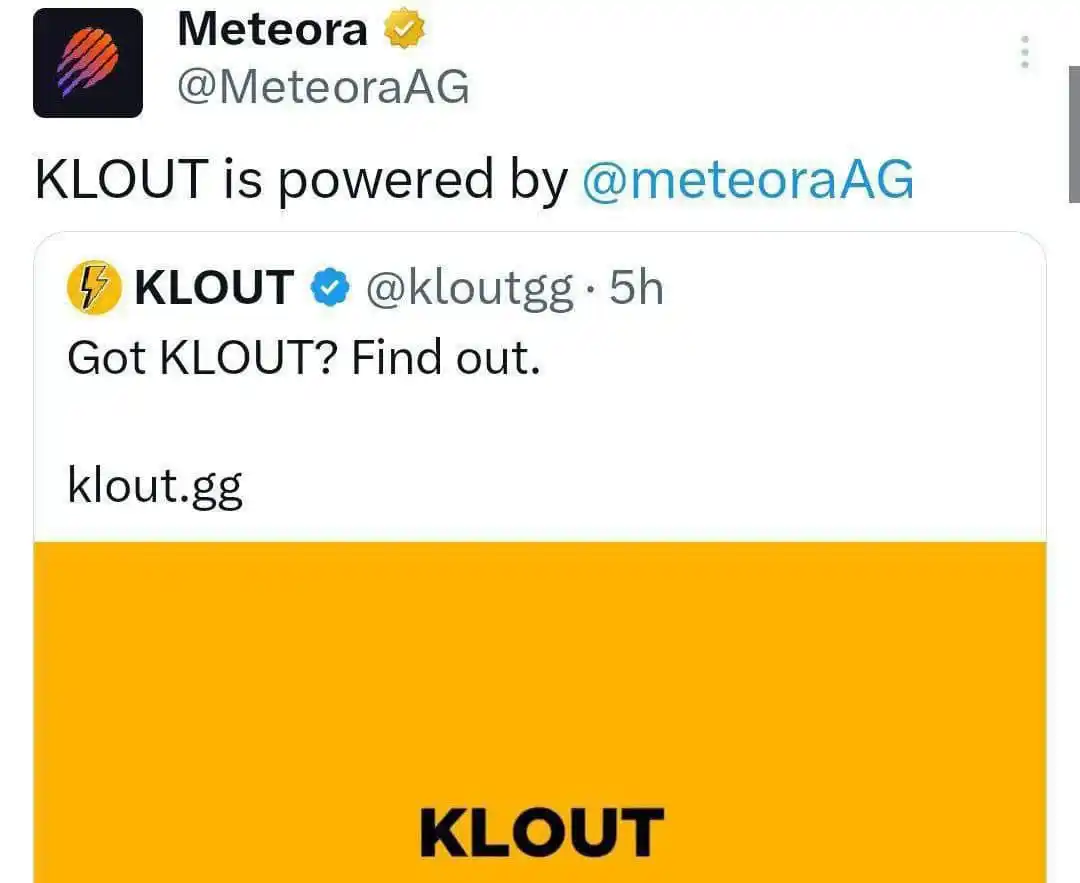 Image from Crypto4Bailout: 🔈 Klout Early Access | Powered by Meteora  Stay position and Don't Fa...