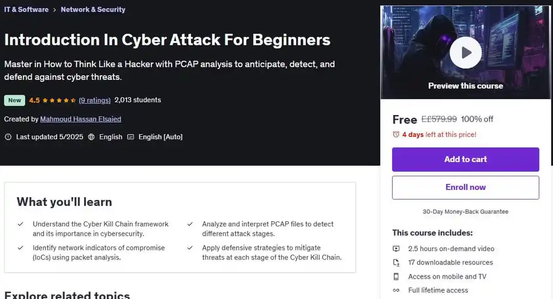 Image from Information Technology: كوبون خصم 💯 ❌Introduction In Cyber Attack For Beginners لينك الد...