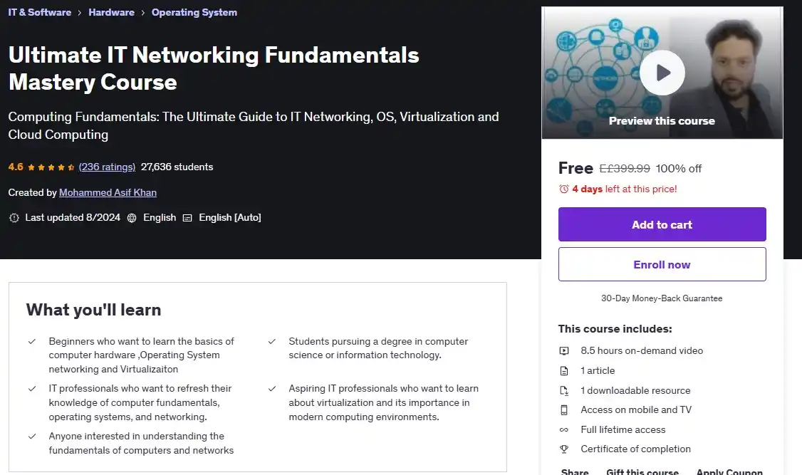 Image from Information Technology: كوبون خصم 💯 ❌Ultimate IT Networking Fundamentals Mastery Course ...