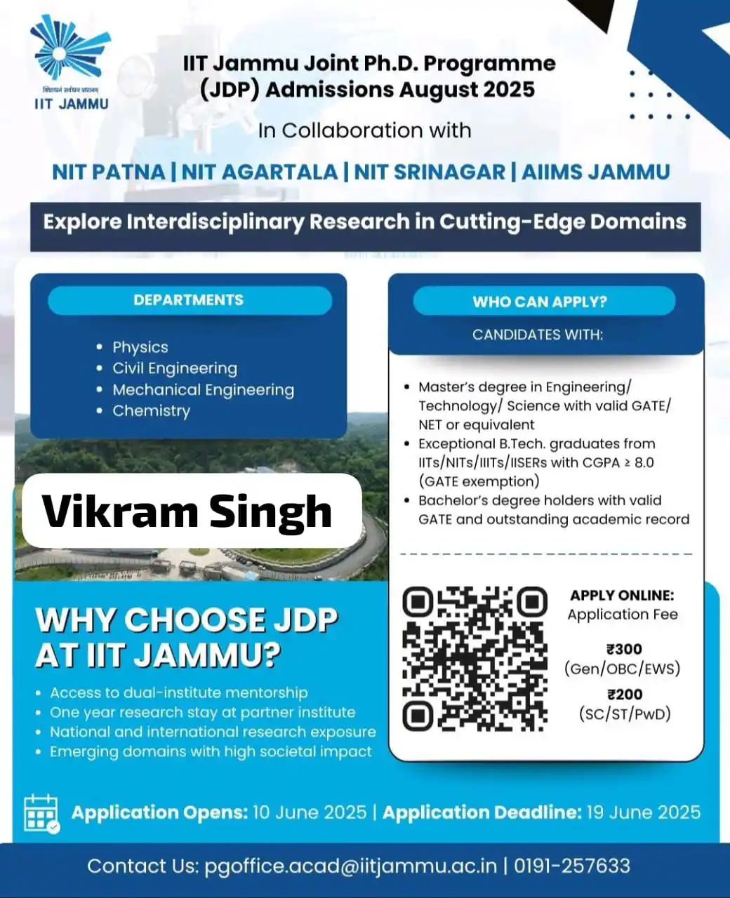 Image from Physics Jobs UG PG PHD Intership Project Workshop: Last Date to Apply: 19 June 2025 Apply Now: https://saral.iitjammu.ac...