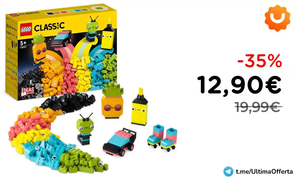 Image from ‼️ULTIMA OFFERTA💰 - Offerte, Codici Sconto ed Errori di Prezzo: *👾* *LEGO Classic Set Costruzioni Neon con Macchina e Alieni* ‼️ Min...