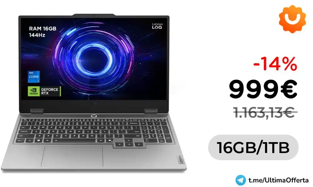 Image from ‼️ULTIMA OFFERTA💰 - Offerte, Codici Sconto ed Errori di Prezzo: 💻 *Lenovo LOQ Notebook Gaming 15.6 i7, 16GB, 1TB, RTX 4060* ‼️ Minim...
