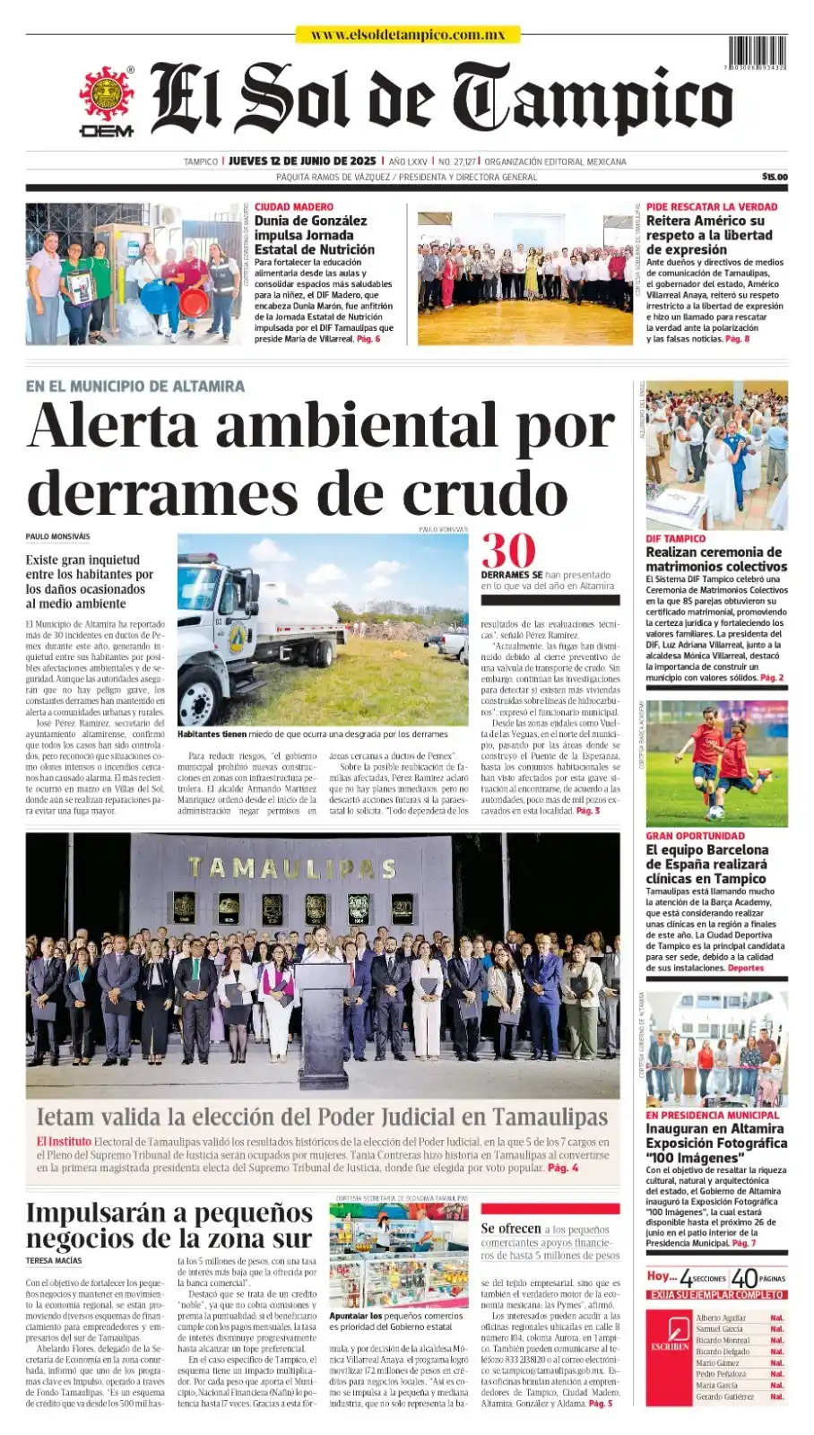 Image from EL SOL DE TAMPICO: *🔴 LO QUE DEBES SABER ESTA MAÑANA 📰☀️* _Alerta ambiental por derra...