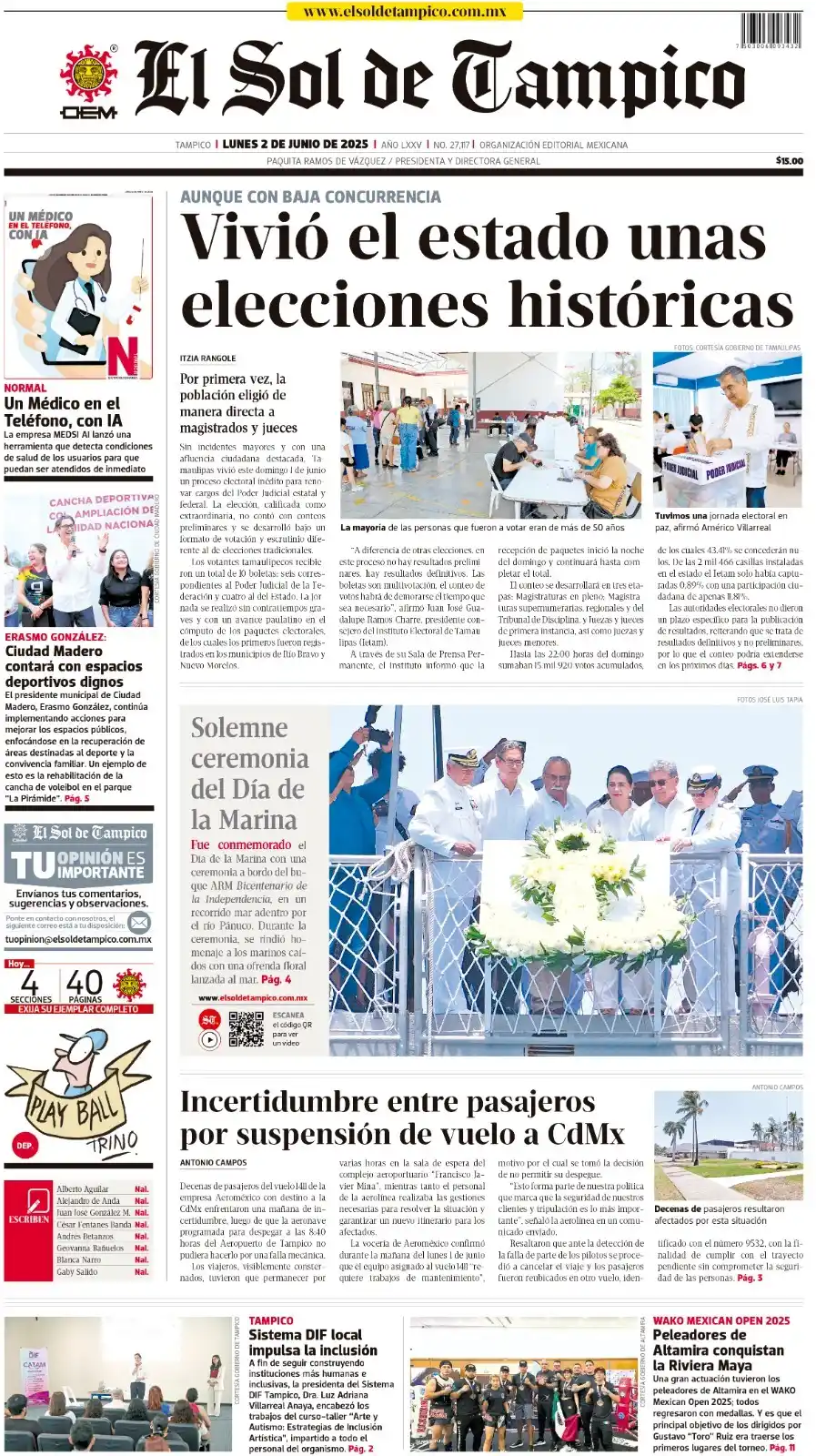 Image from EL SOL DE TAMPICO: *🔴 LO QUE DEBES SABER ESTA MAÑANA 📰☀️* _Conteo de votos habrá de de...