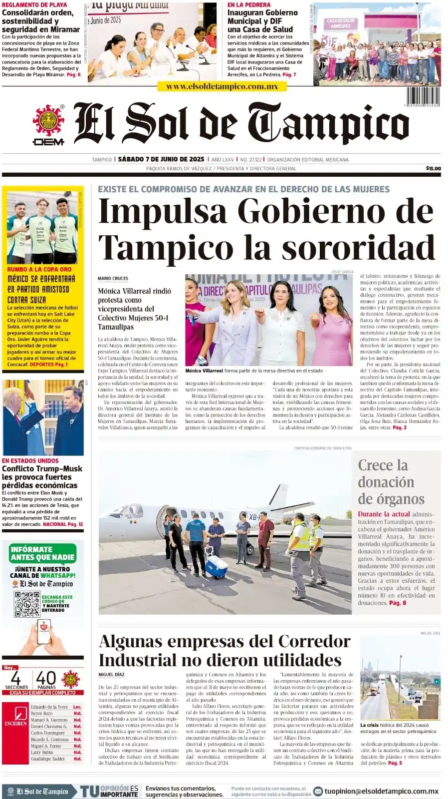 Image from EL SOL DE TAMPICO: 🔴 *LO QUE DEBES SABER ESTA MAÑANA* 📰☀️  Gobierno de Tampico impulsa ...