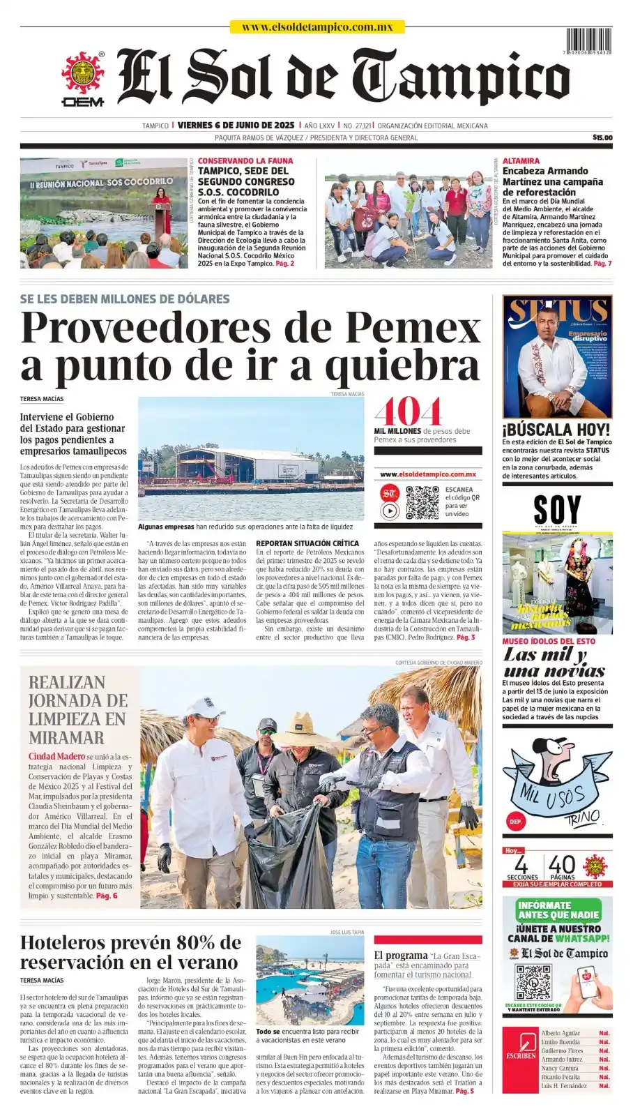 Image from EL SOL DE TAMPICO: 🔴 *LO QUE DEBES SABER ESTA MAÑANA* 📰☀️ Proveedores de Pemex a punto...