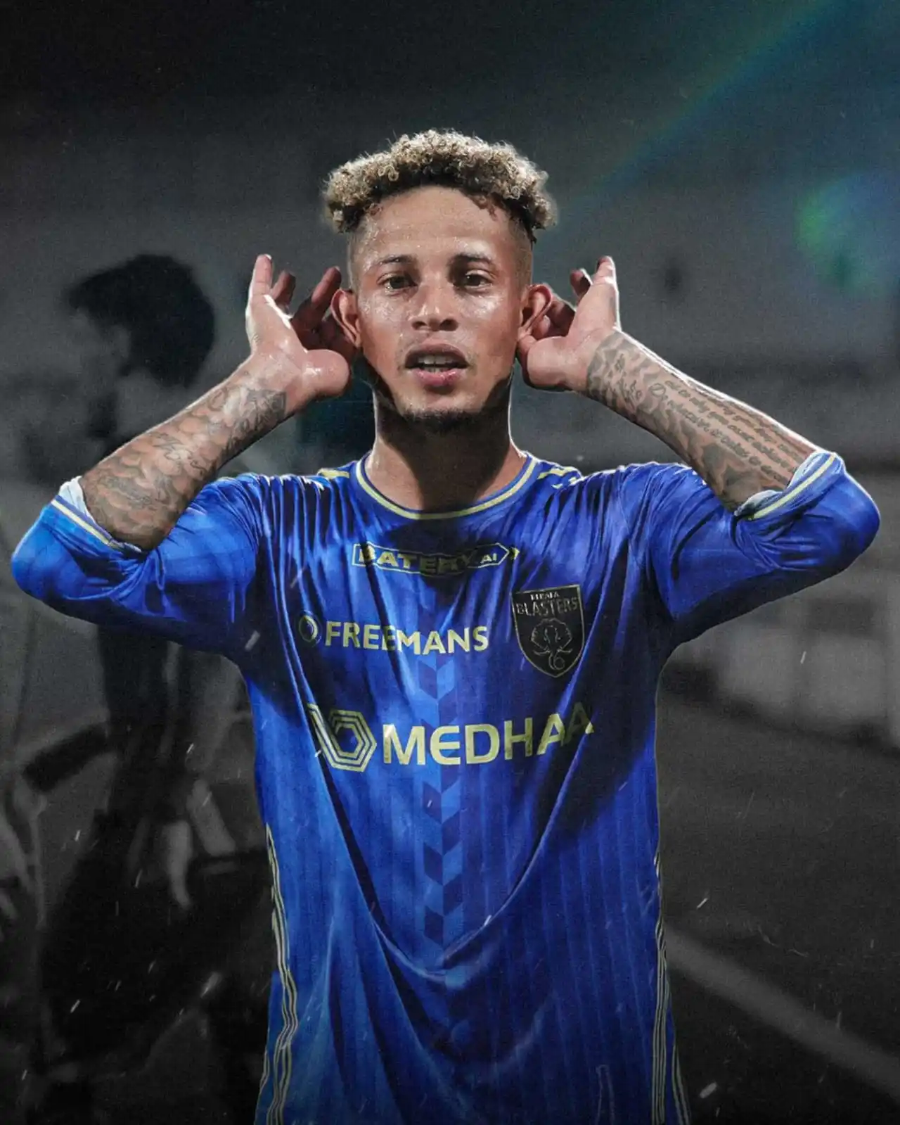 Image from KERALA BLASTERS FC OFFICIAL: Mic drop moment from Noah ๐ฎโ๐จ๐ค โช๏ธ๐๐๐ฅ๐๐๐ ๐๐๐๐ฆ๐ง๐๐ฅ๐ฆ ๐๏ฟฝ...