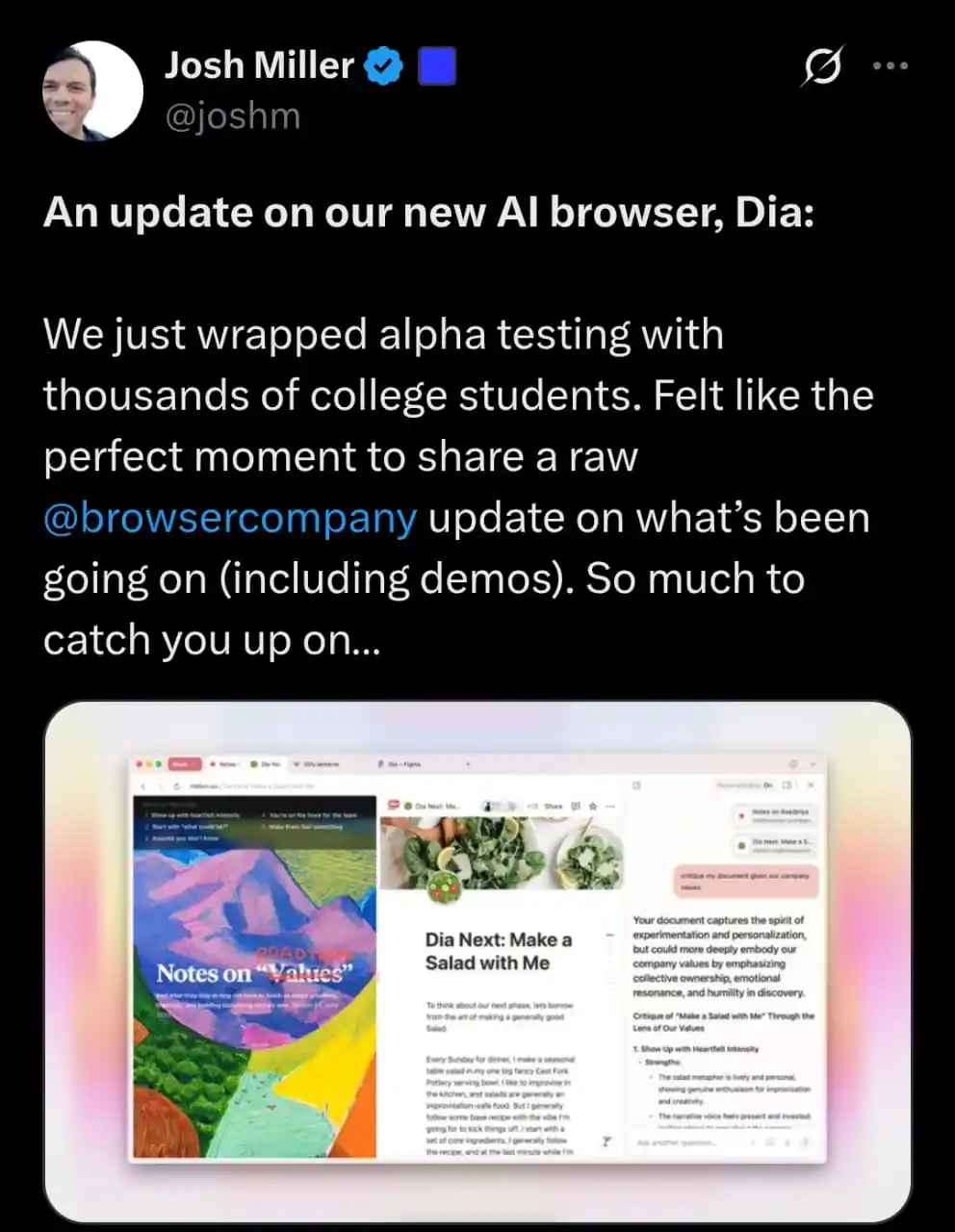 Image from aiNarabic 💭: متصفح Dia: عصر جديد من AI-Native Browsing 🤯🚀 هل انتهى زمن البحث الت...