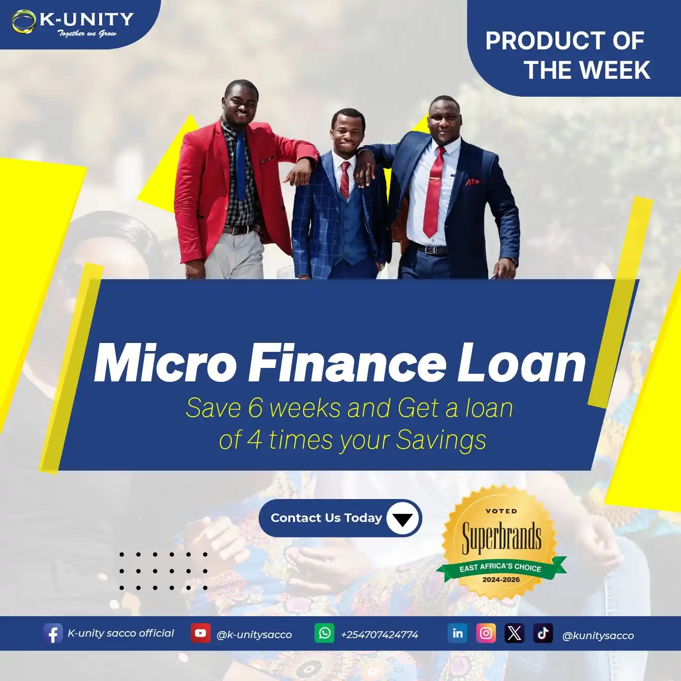 Image from K-unity Sacco: Need quick capital to grow your biashara? K-Unity's Micro Finance Loan...