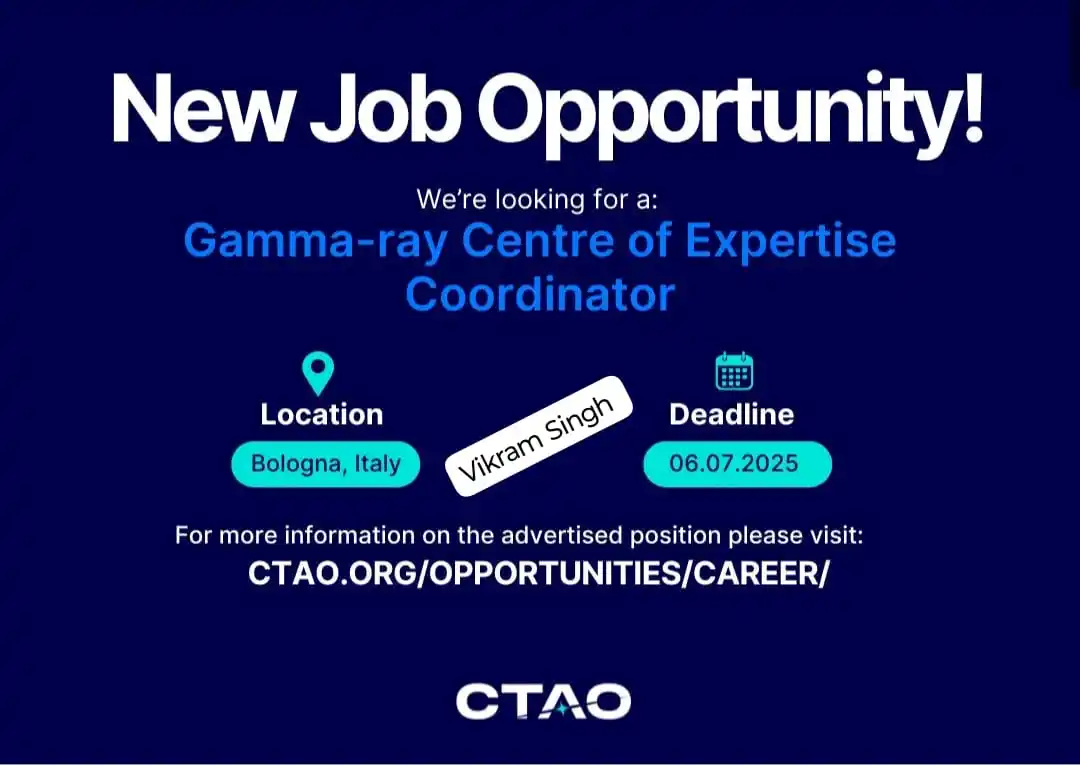Image from Physics Jobs UG PG PHD Intership Project Workshop: New Opportunity at the CTAO Headquarters in Bologna, Italy! The CTAO ...