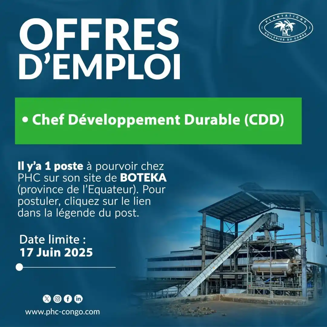 Image from Offre D´emploi RDC 🇨🇩: 𝗢𝗳𝗳𝗿𝗲 𝗱'𝗲𝗺𝗽𝗹𝗼𝗶 Vous pouvez être le prochain à rejoindre no...