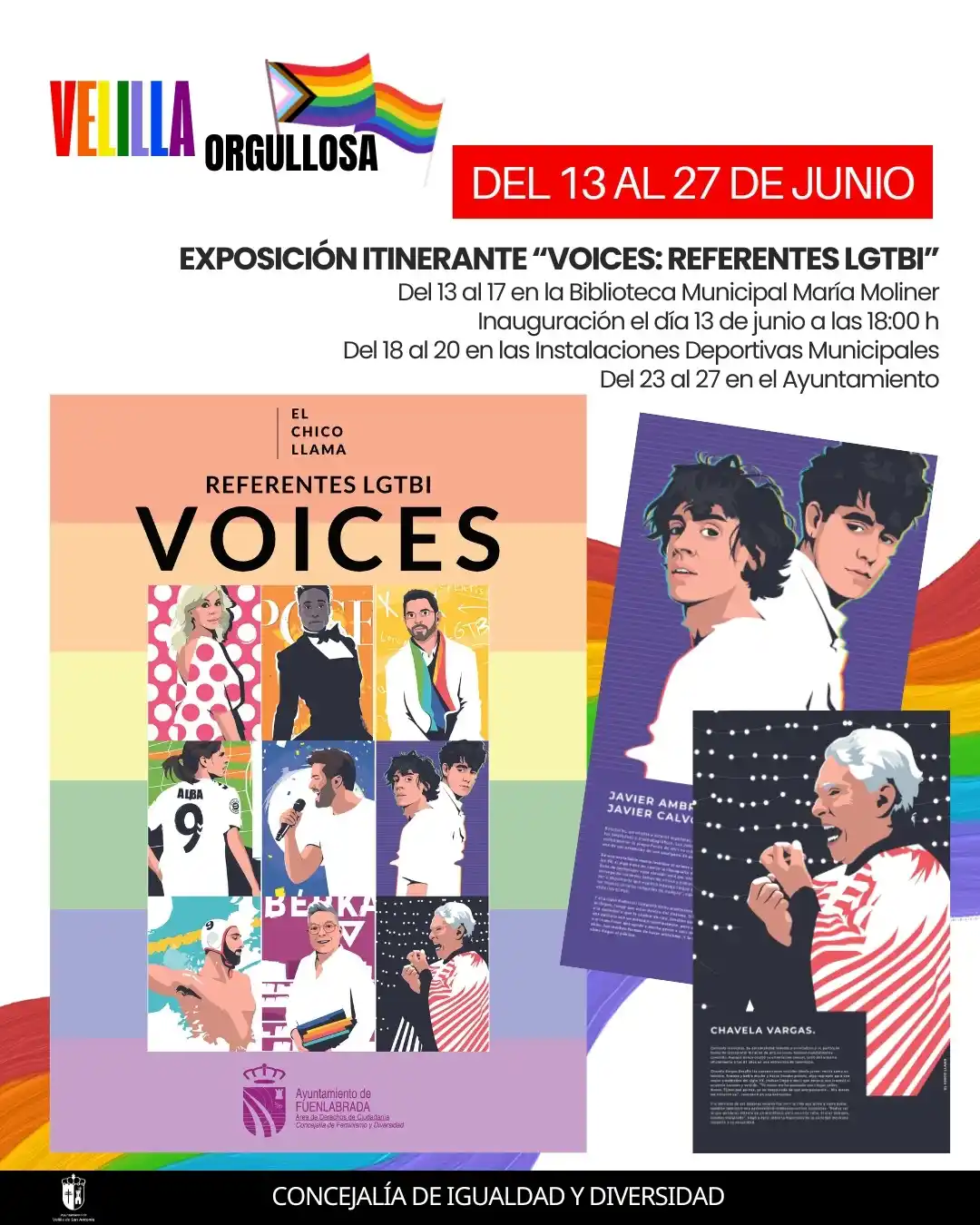 Image from Ayuntamiento de Velilla de San Antonio: 🌈 Orgullo Velilla 2025 - Exposición Itinerante “VOICES: Referentes LG...