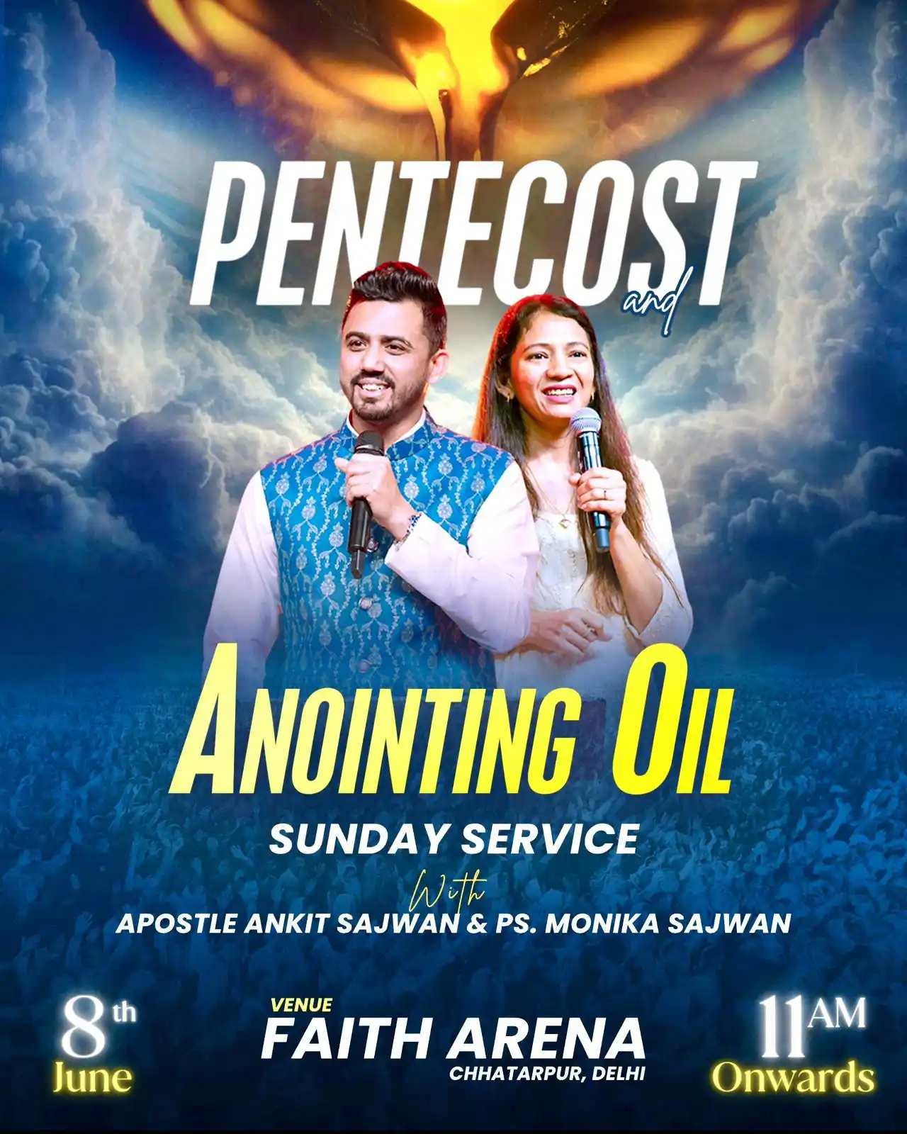 Image from Faith Champions - Ankit Sajwan Mentorship: 🔥 पेन्टेकोस्ट रविवार - अभिषेक तेल सभा🔥 इस रविवार, पवित्र आत्मा के स...