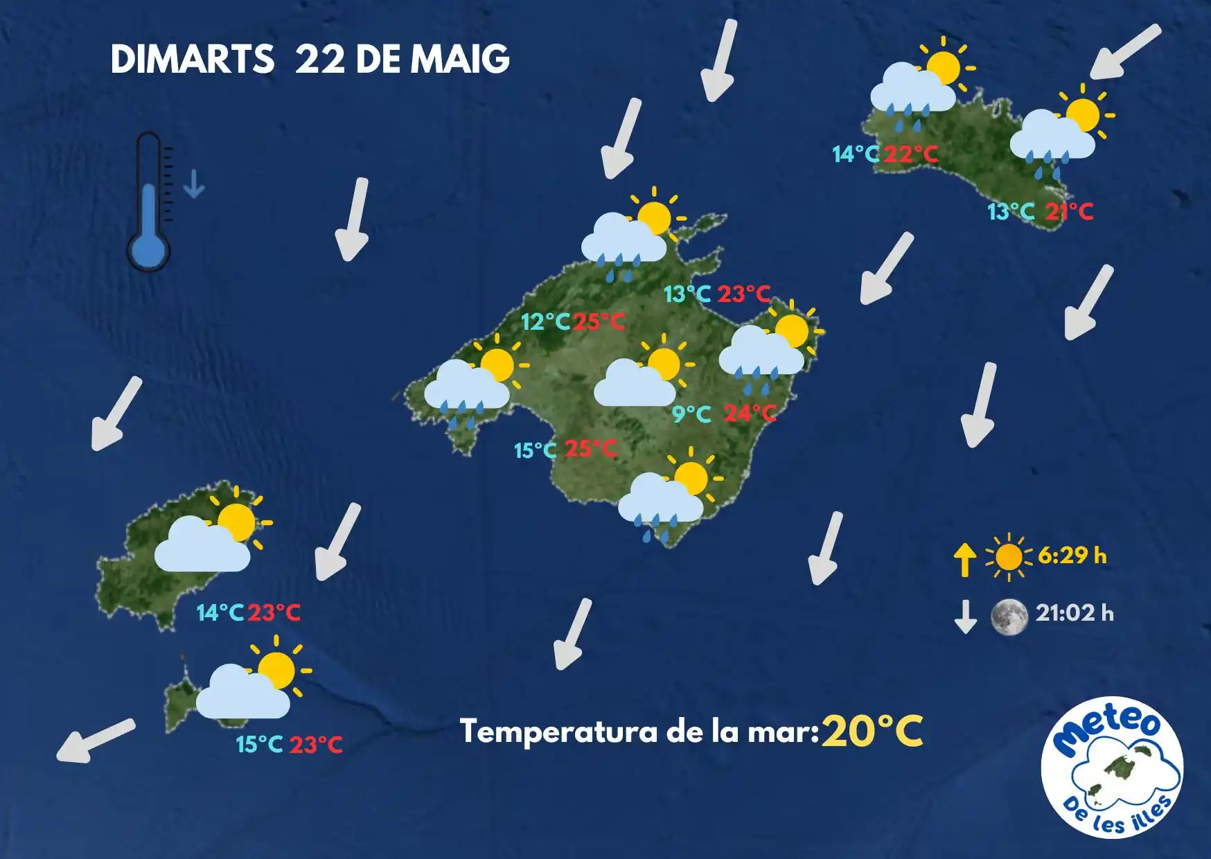Image from METEO DE LES ILLES: Per a demà a les illes. A les Pitiüses s'espera una jornada tranquil·...