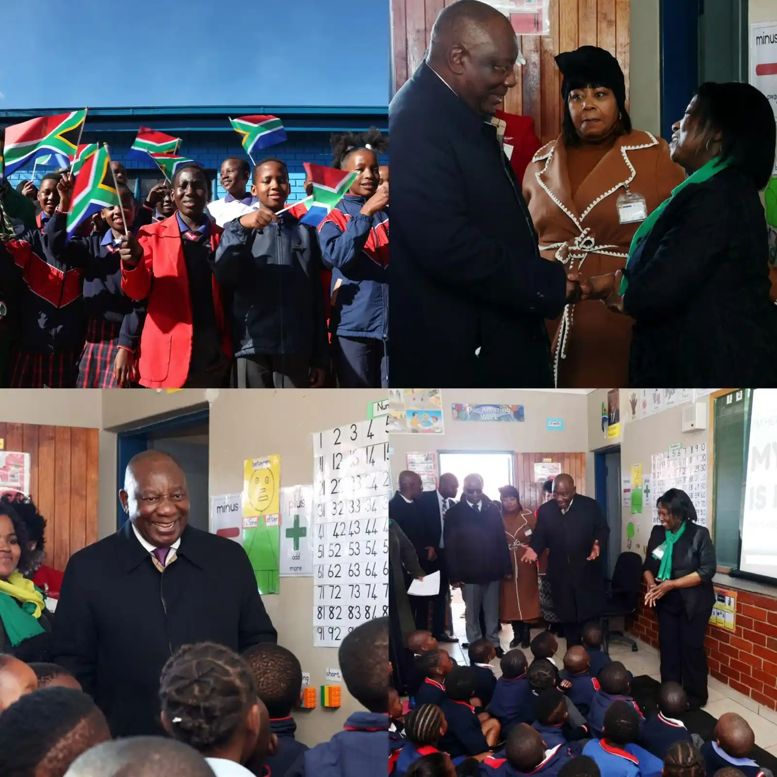 Image from governmentza: 📸 President Cyril Ramaphosa at Sefako Makgatho Primary School Today,...