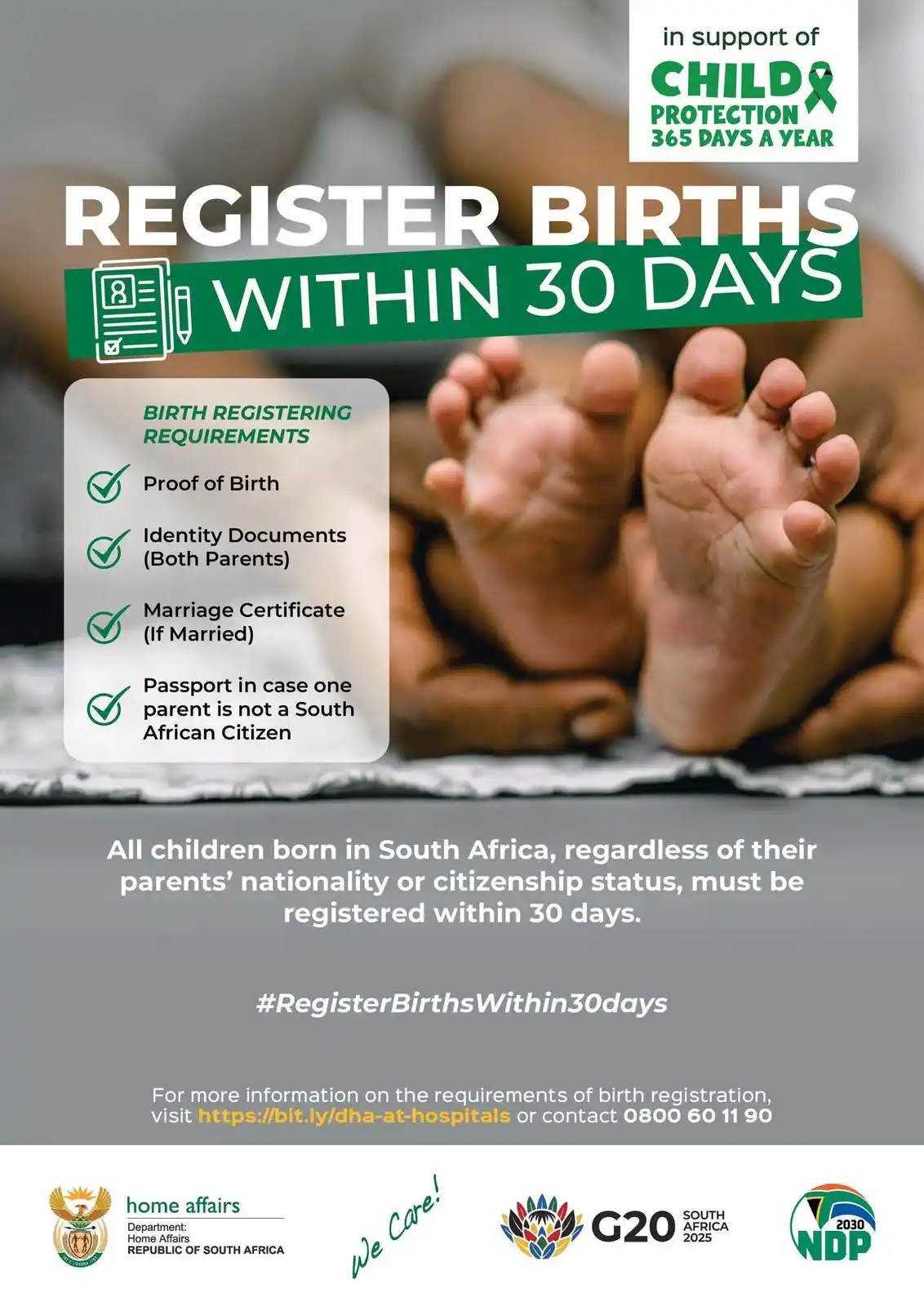 Image from governmentza: Protect your child’s rights from day one! 🍼 Register their birth at a...