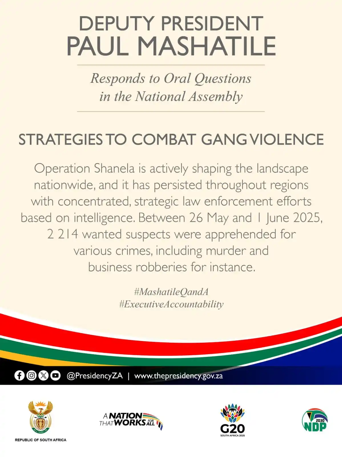 Image from governmentza: [Recap] Deputy President, Paul Mashatile, Responds to Oral Questions i...